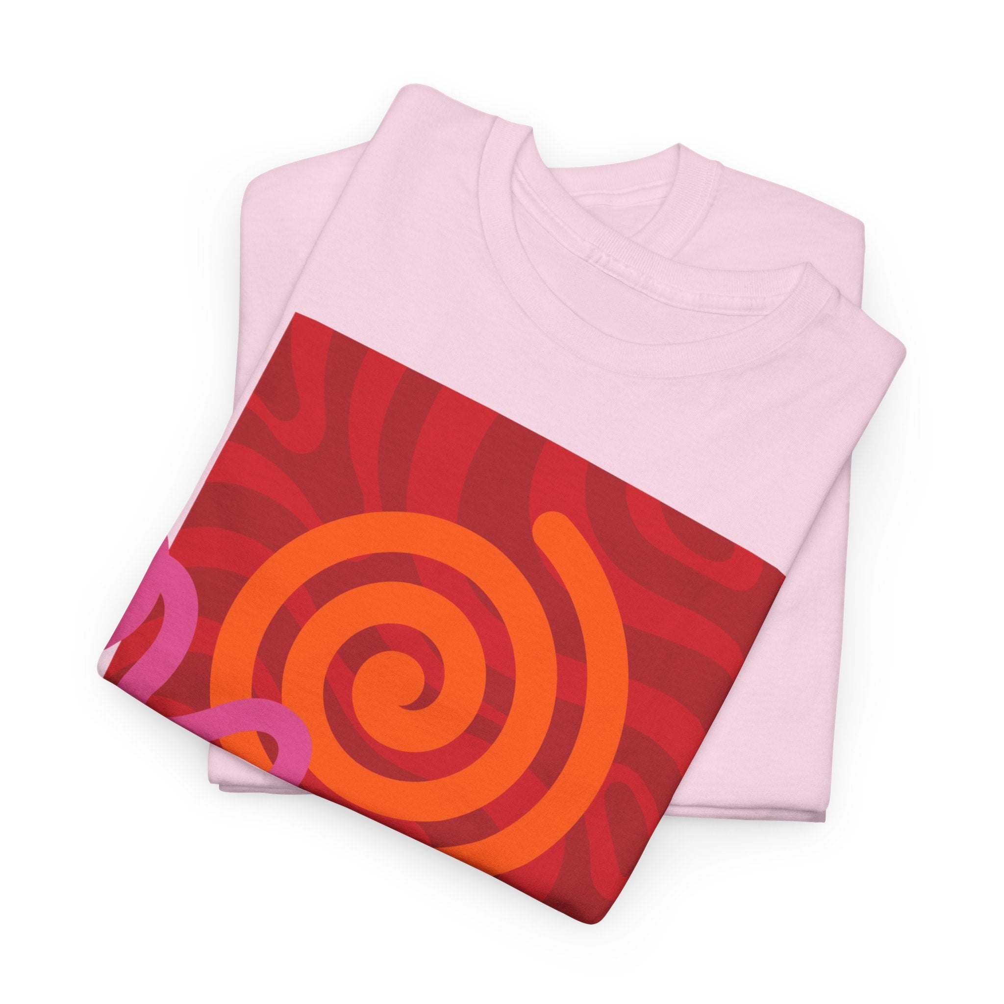 Orange & Pink Abstract Design T-Shirt - Heat Mess