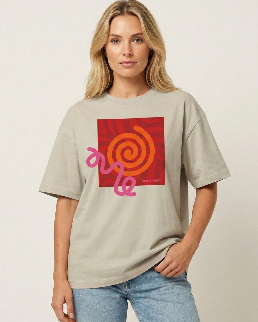 Orange & Pink Abstract Design T-Shirt - Heat Mess