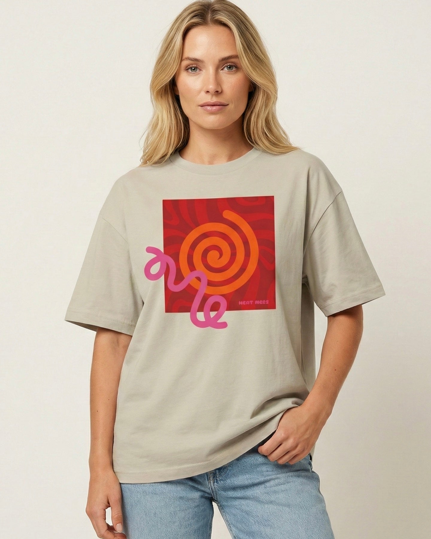 Orange & Pink Abstract Design T-Shirt - Heat Mess