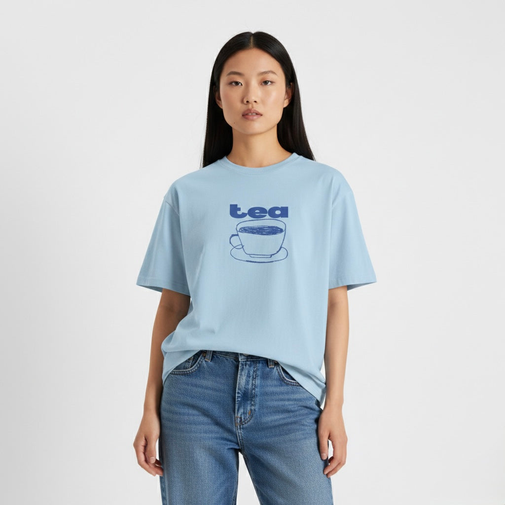 Blue Tea Cup T-Shirt - Heat Mess