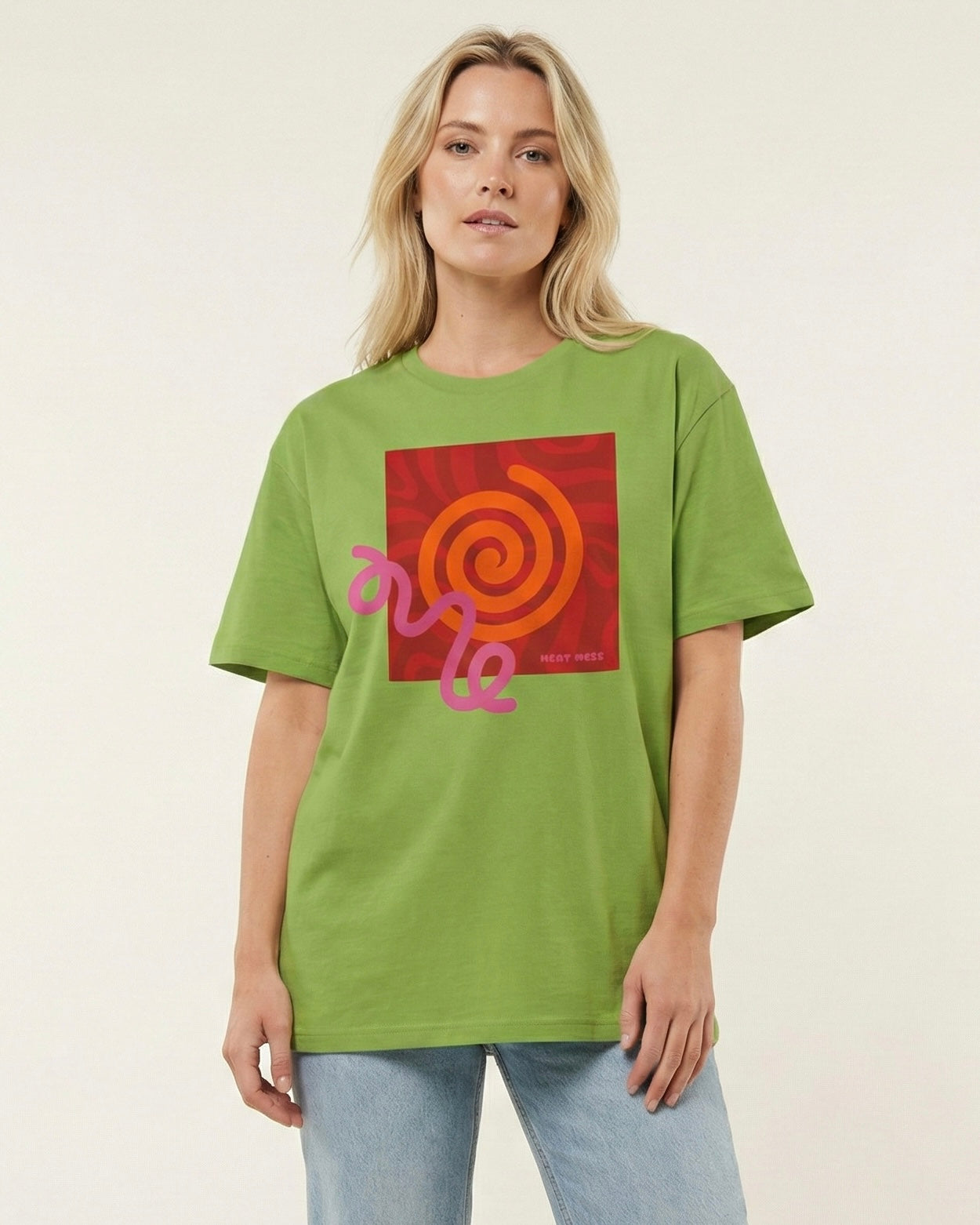 Orange & Pink Abstract Design T-Shirt - Heat Mess