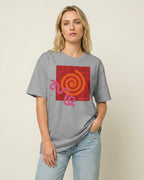 Orange & Pink Abstract Design T-Shirt - Heat Mess