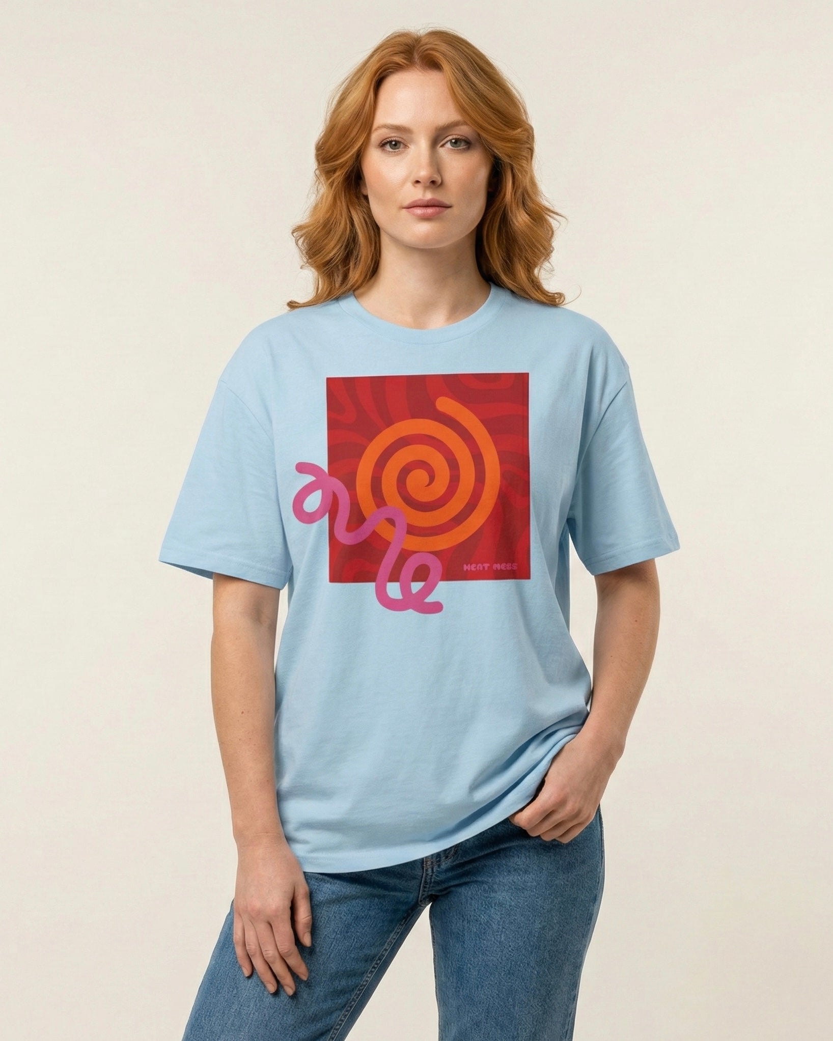 Orange & Pink Abstract Design T-Shirt - Heat Mess