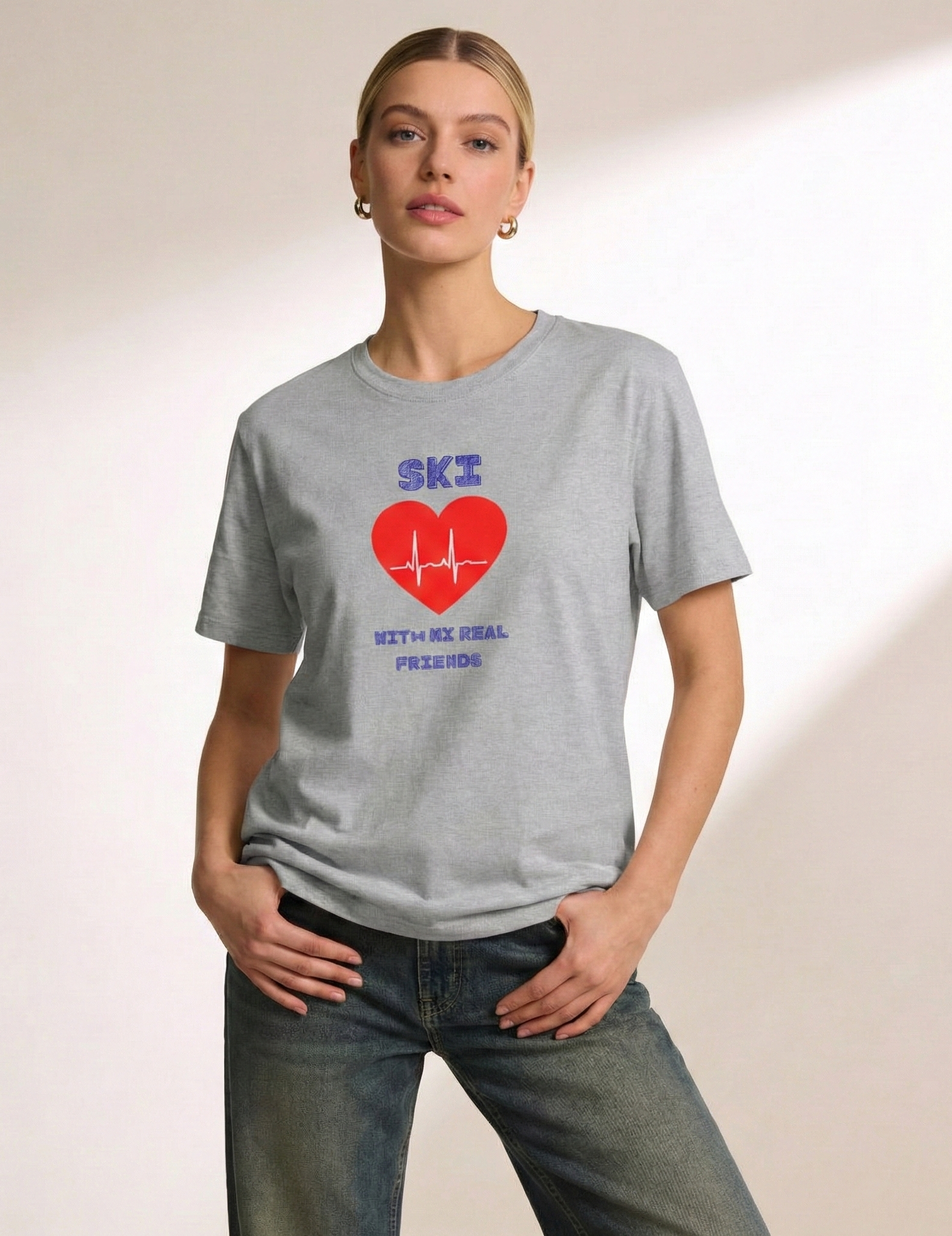 Ski Heartbeat T-Shirt - Heat Mess