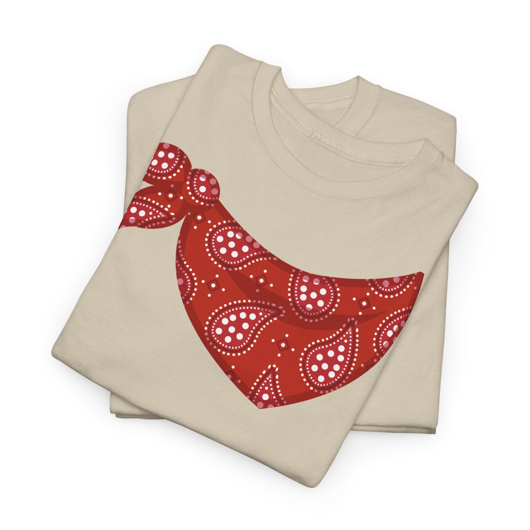 Bandana Red Paisley Neck Scarf T-Shirt - Heat Mess