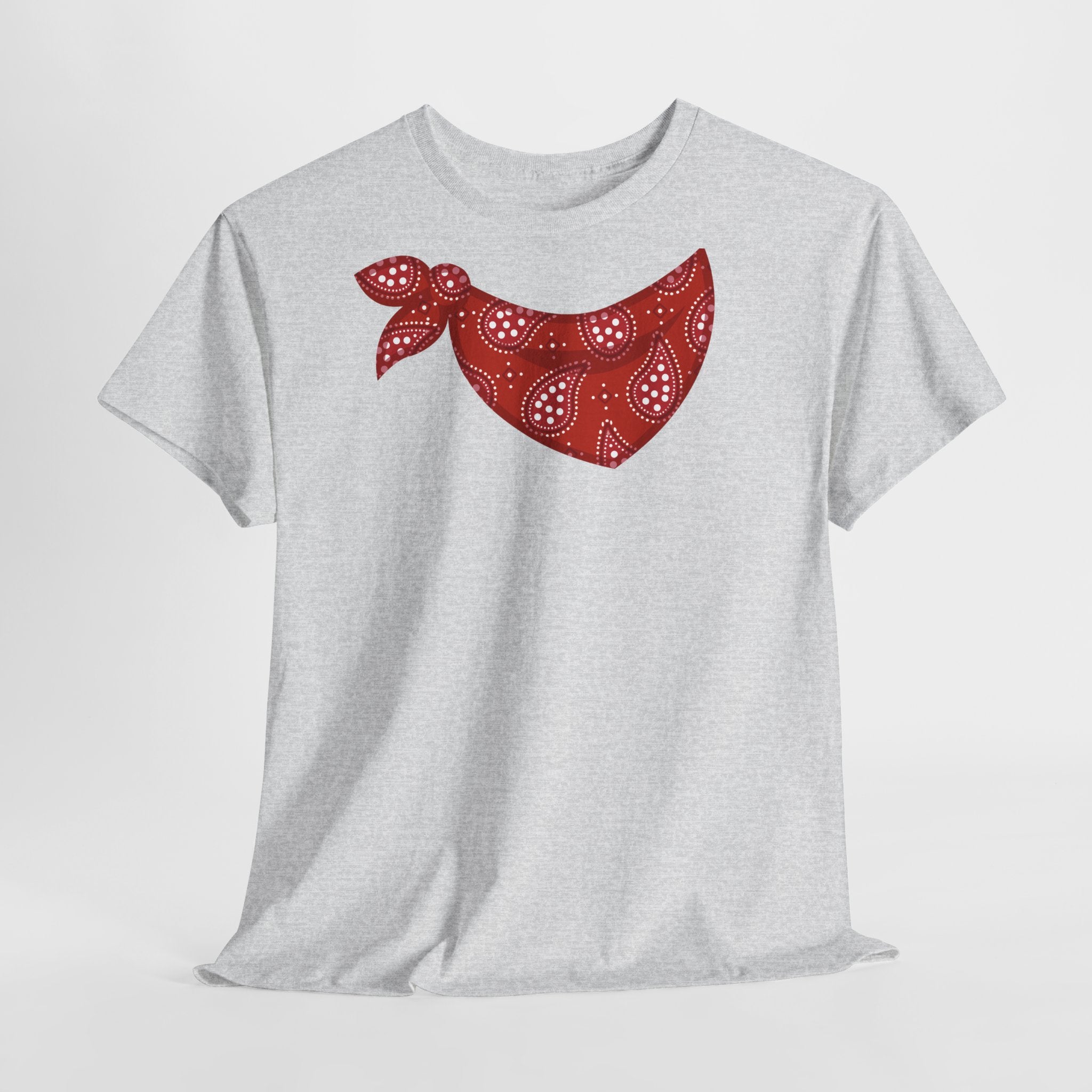 Bandana Red Paisley Neck Scarf T-Shirt - Heat Mess