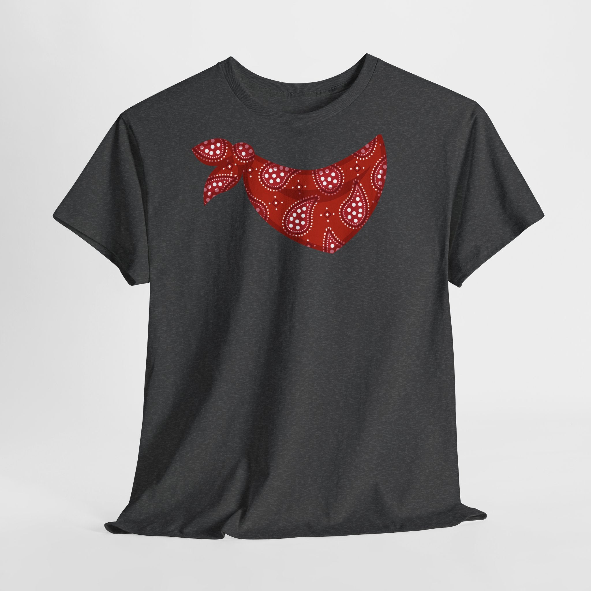 Bandana Red Paisley Neck Scarf T-Shirt - Heat Mess