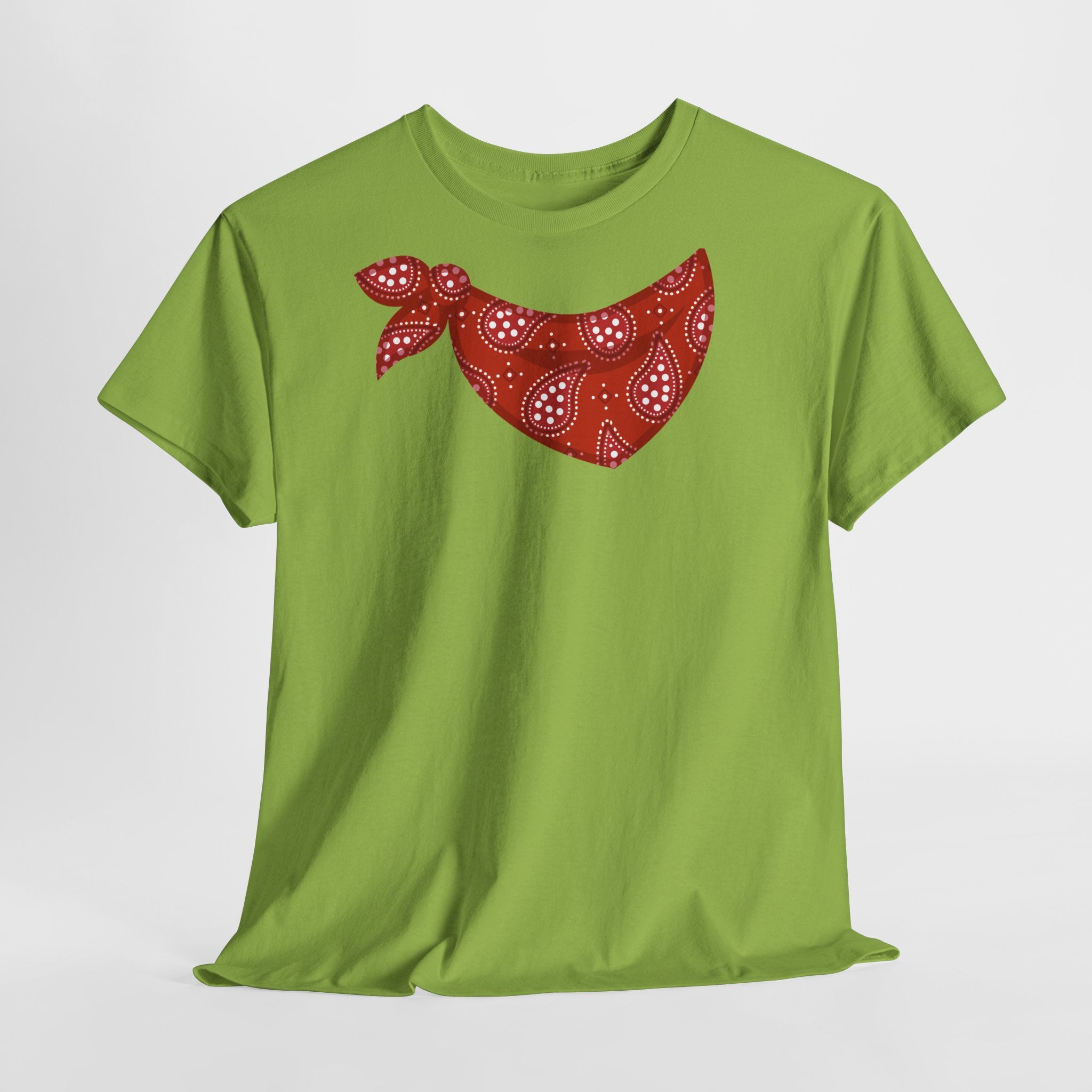 Bandana Red Paisley Neck Scarf T-Shirt - Heat Mess