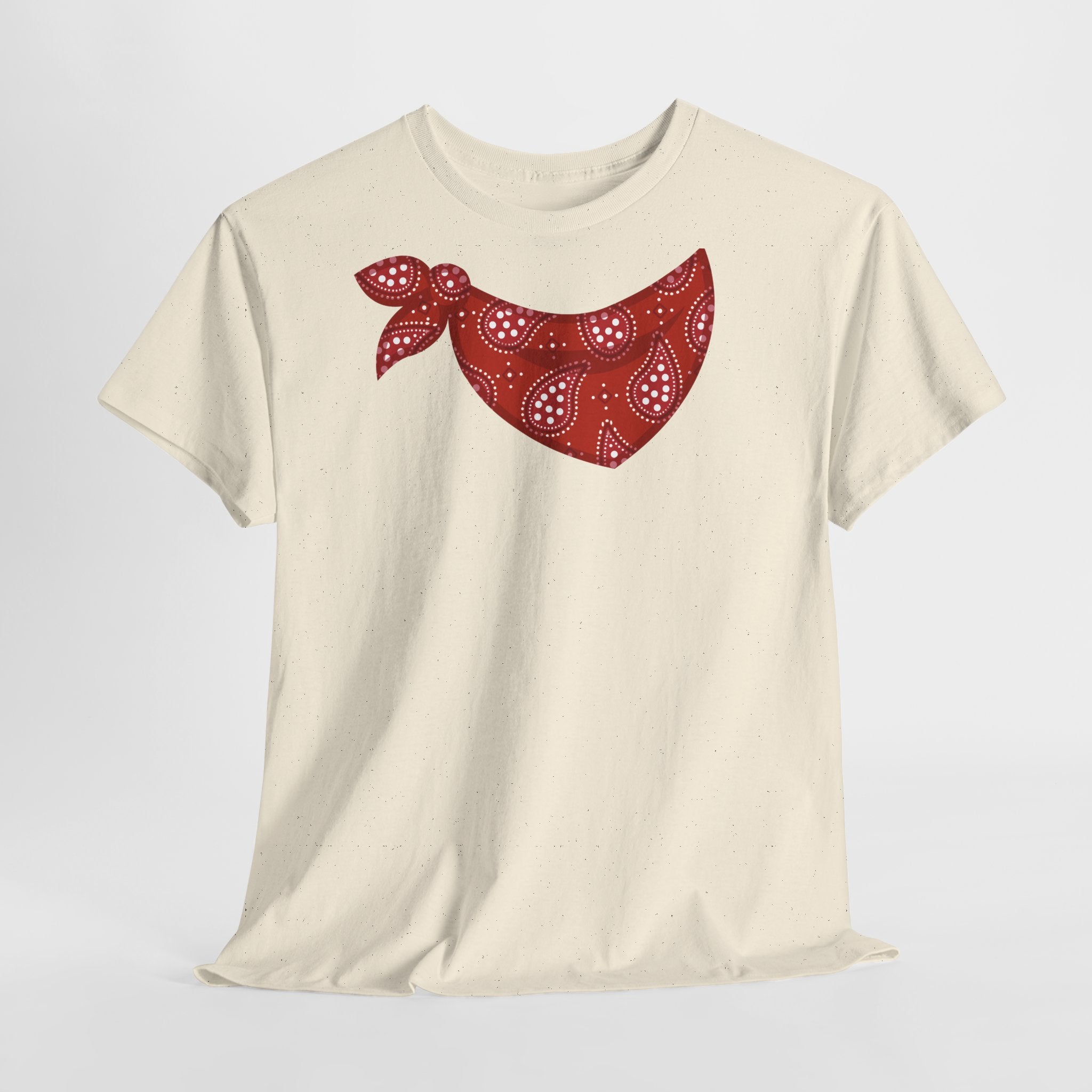 Bandana Red Paisley Neck Scarf T-Shirt - Heat Mess