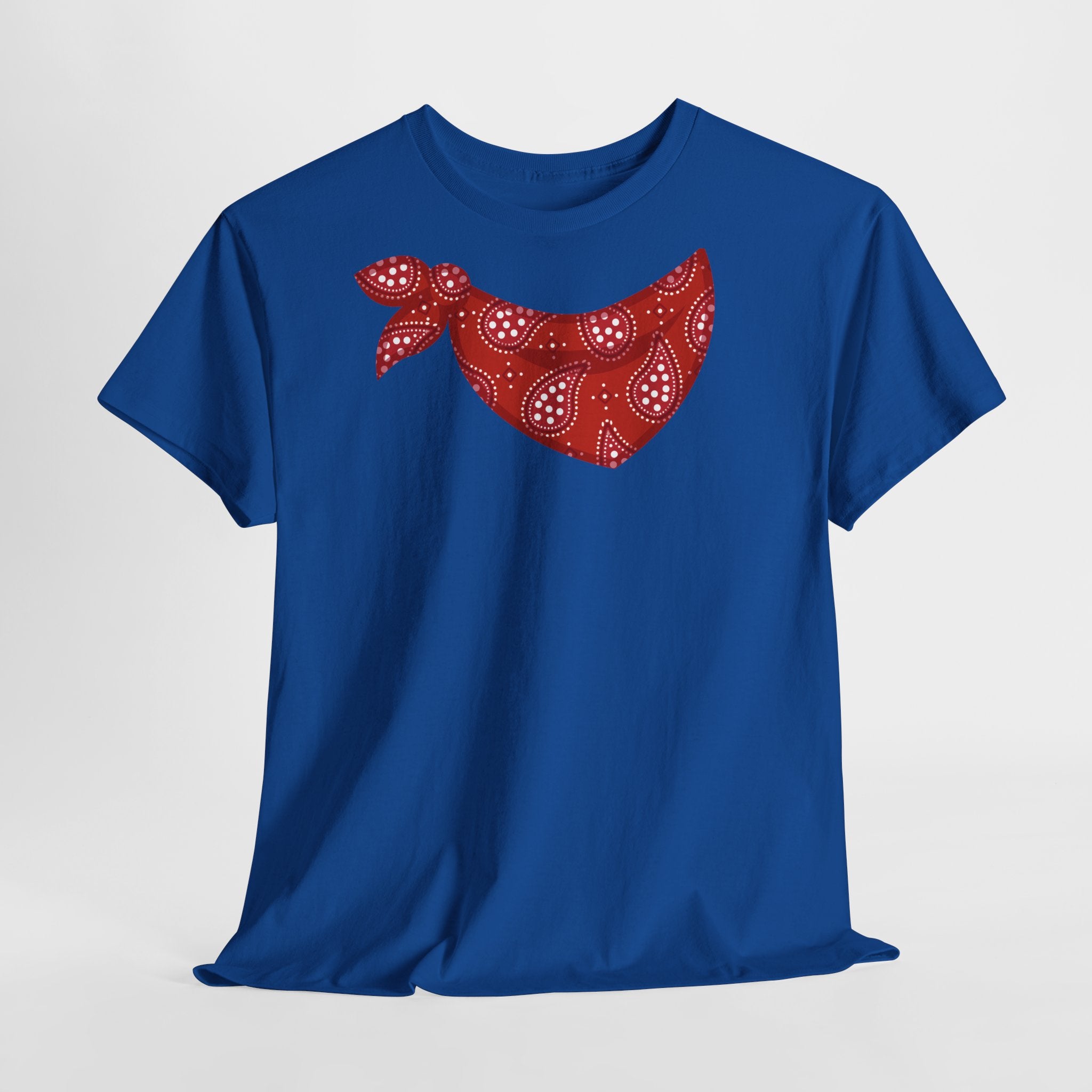 Bandana Red Paisley Neck Scarf T-Shirt - Heat Mess