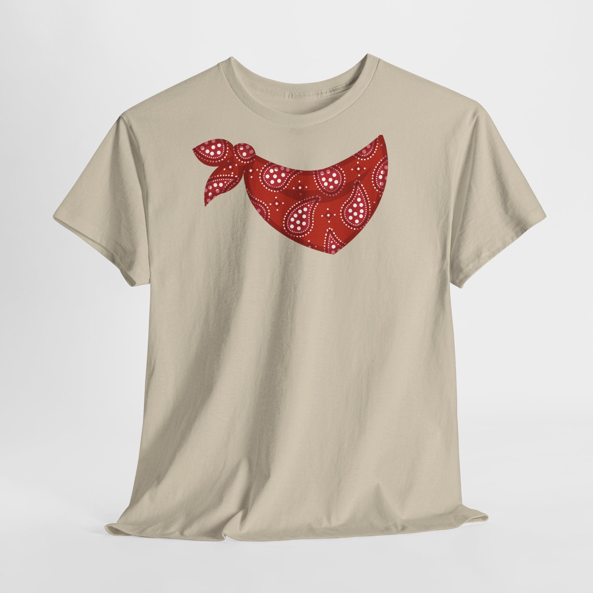 Bandana Red Paisley Neck Scarf T-Shirt - Heat Mess