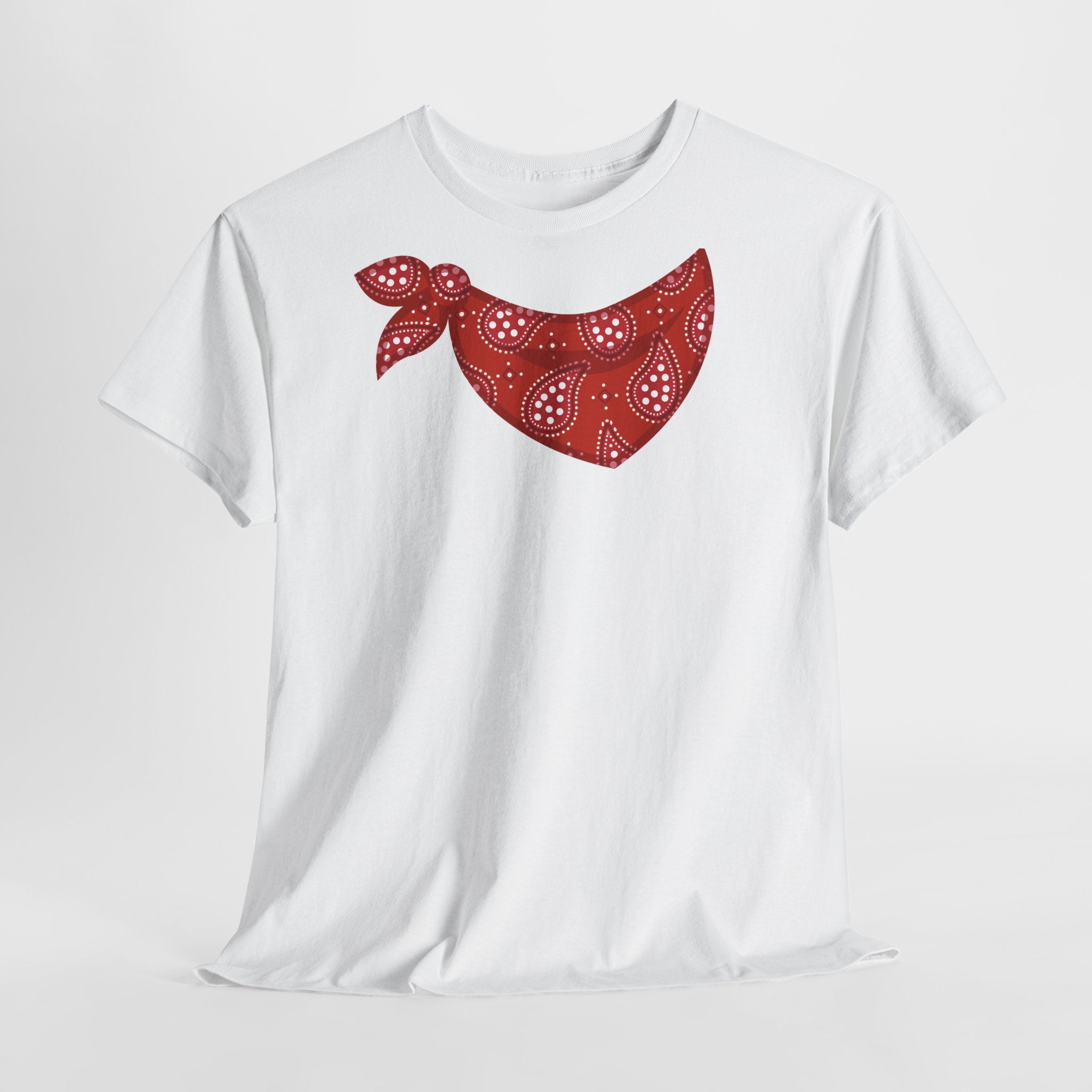Bandana Red Paisley Neck Scarf T-Shirt - Heat Mess