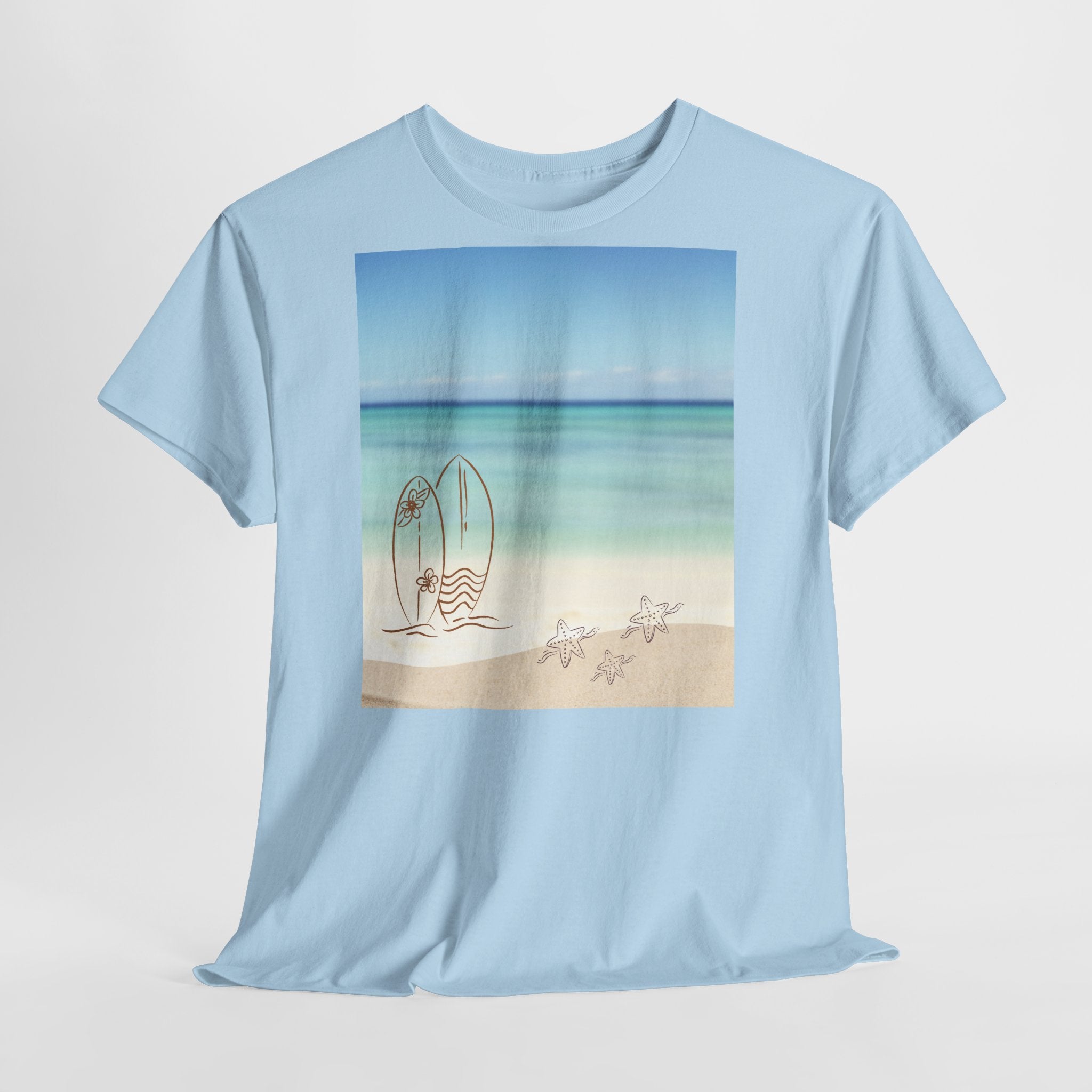 Beach Surfboard T-Shirt - Heat Mess
