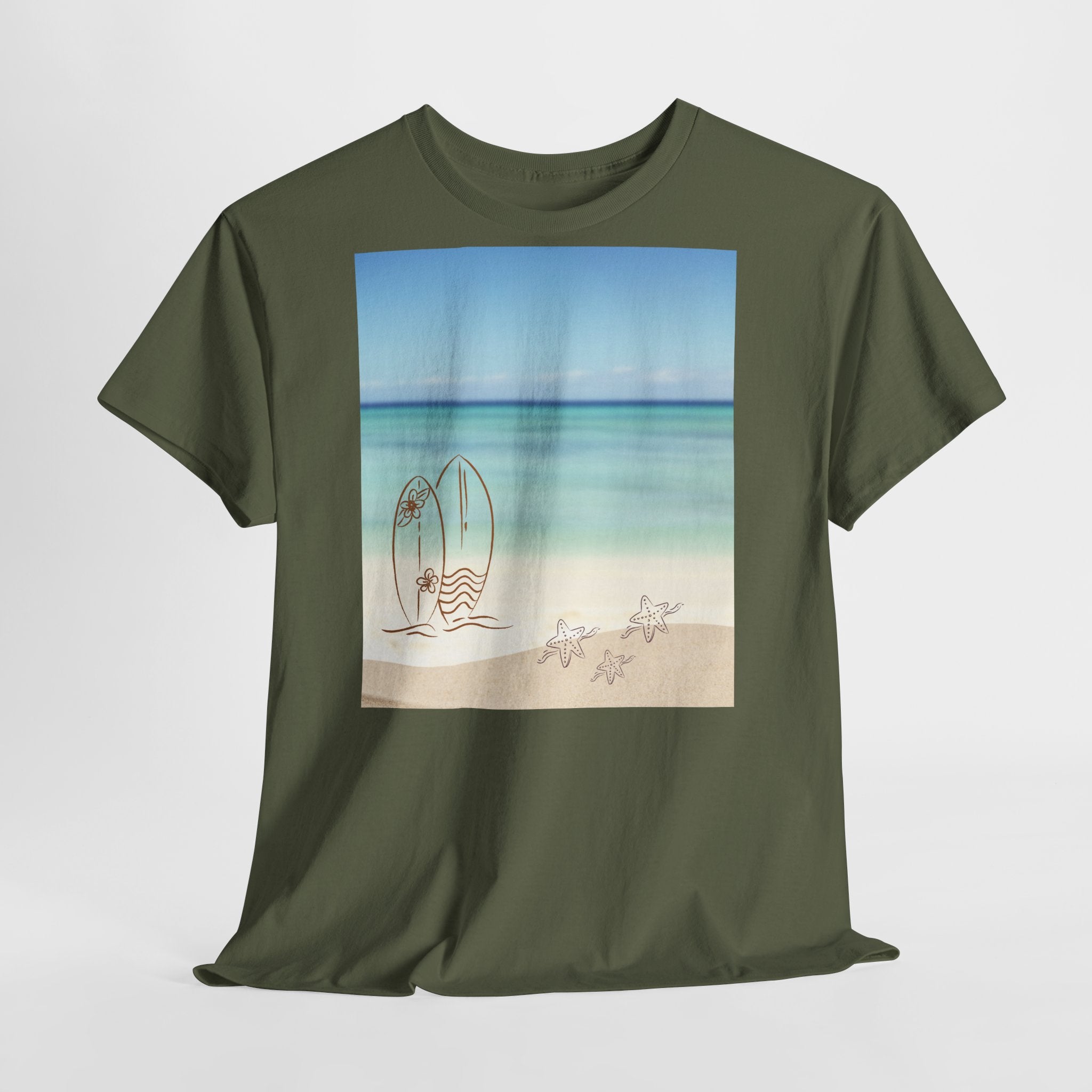 Beach Surfboard T-Shirt - Heat Mess
