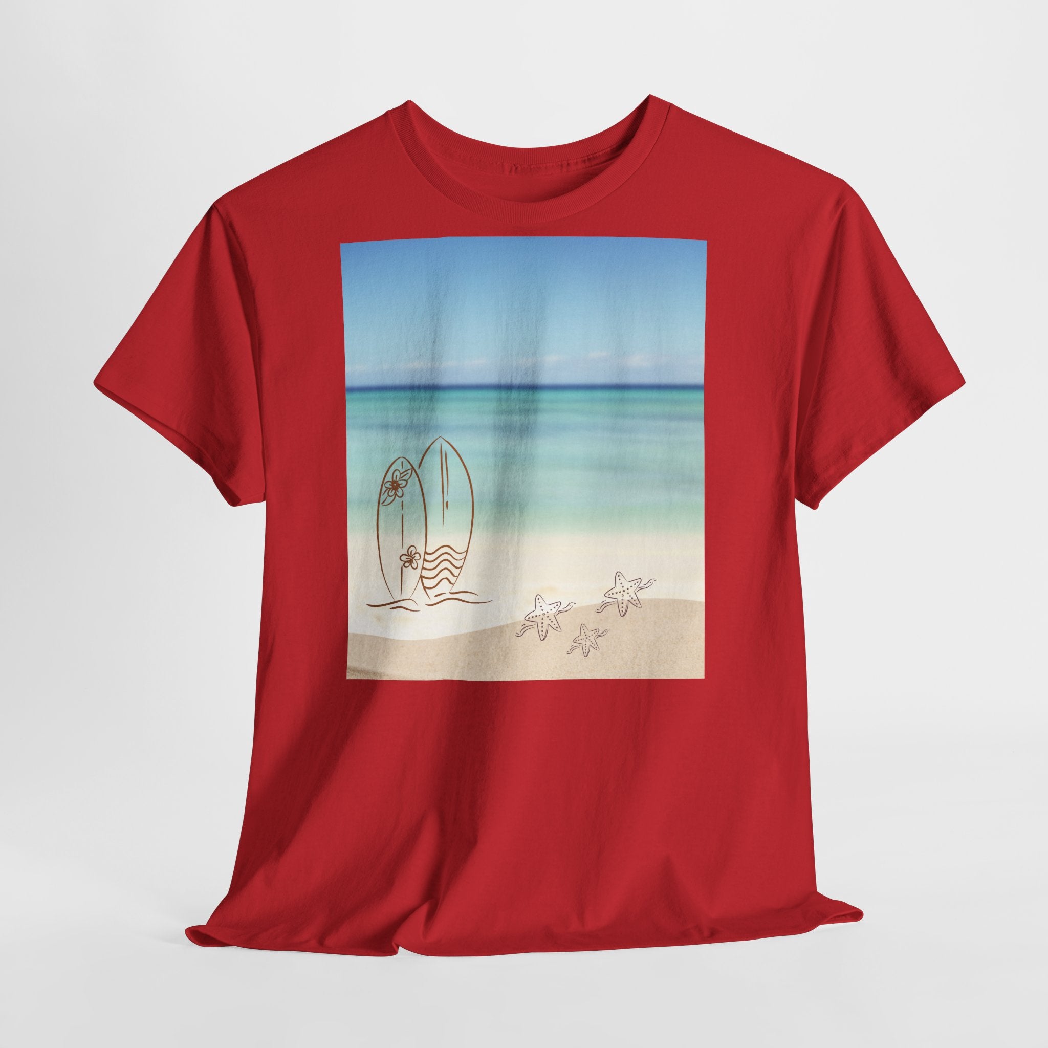 Beach Surfboard T-Shirt - Heat Mess