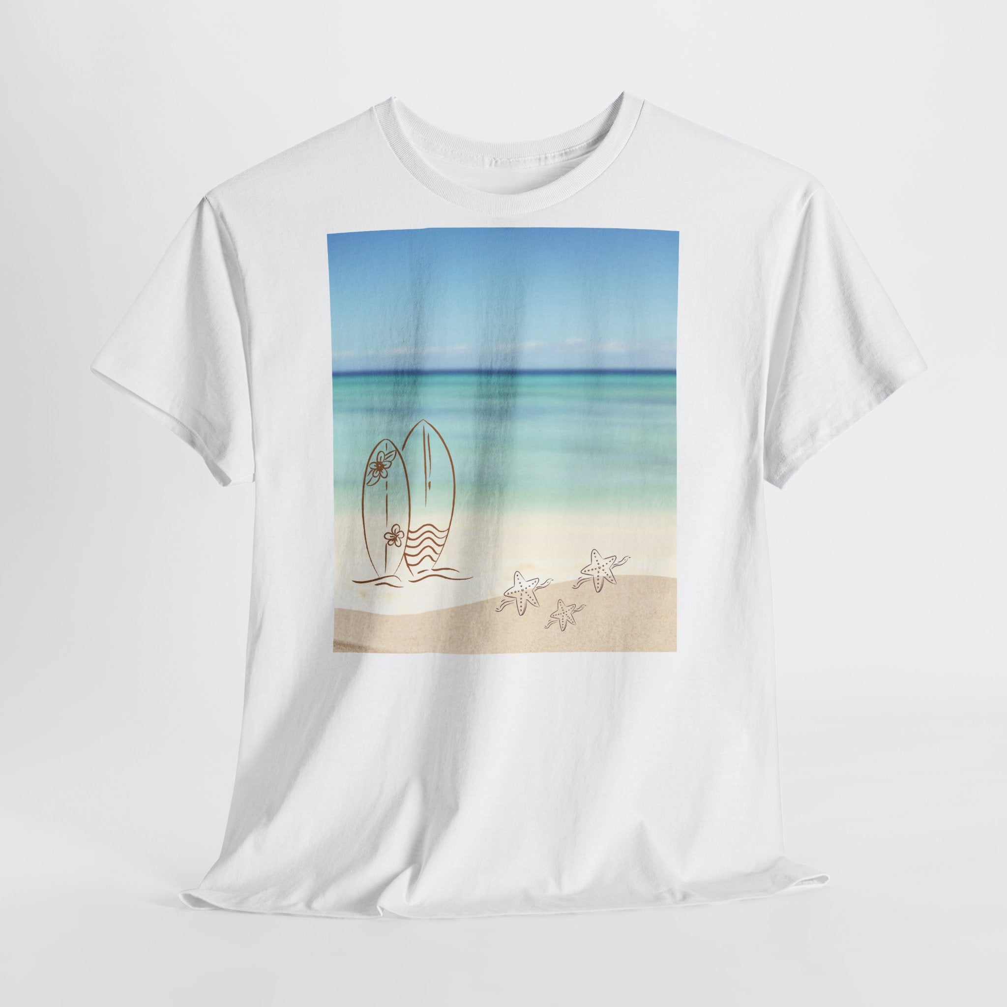 Beach Surfboard T-Shirt - Heat Mess