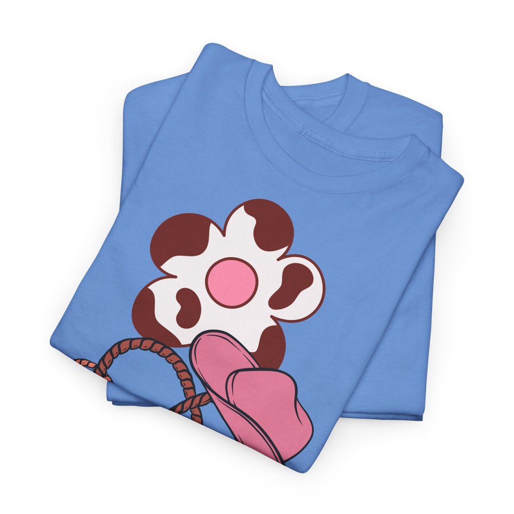 Cow Print Daisy & Cowboy Hat T-Shirt - Heat Mess