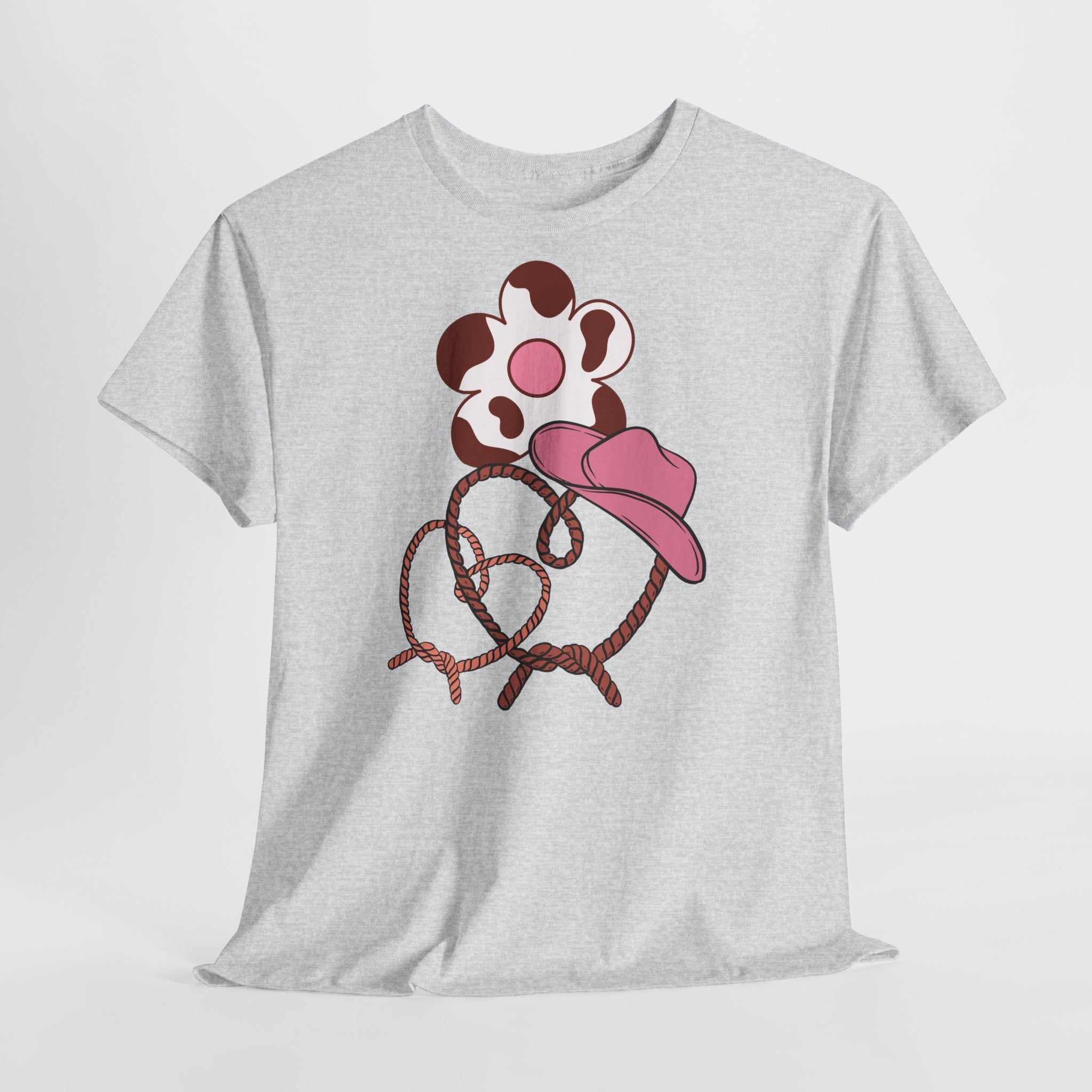 Cow Print Daisy & Cowboy Hat T-Shirt - Heat Mess