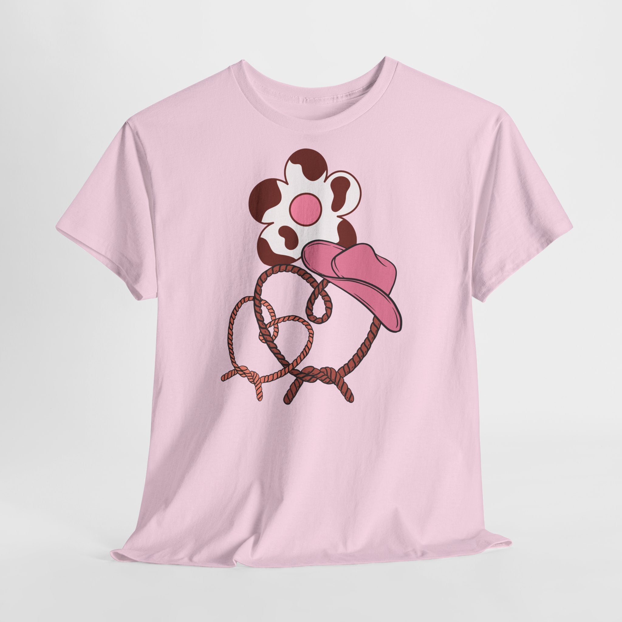 Cow Print Daisy & Cowboy Hat T-Shirt - Heat Mess