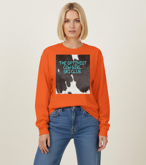 'The Optimist Cowgirl Ski Club' Long Sleeve T-Shirt - Heat Mess