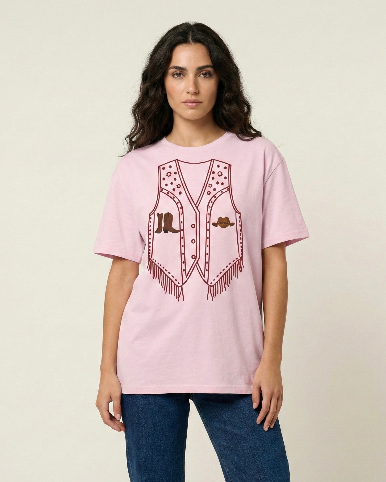 Cowgirl Vest Western T-Shirt - Heat Mess