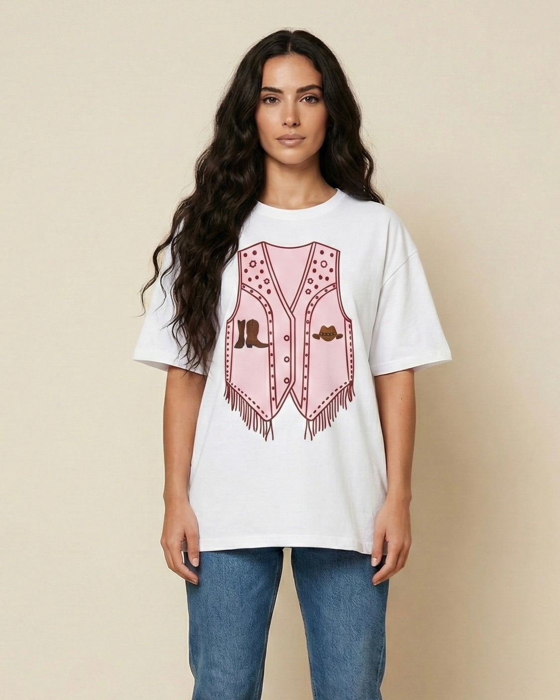 Cowgirl Vest Western T-Shirt - Heat Mess