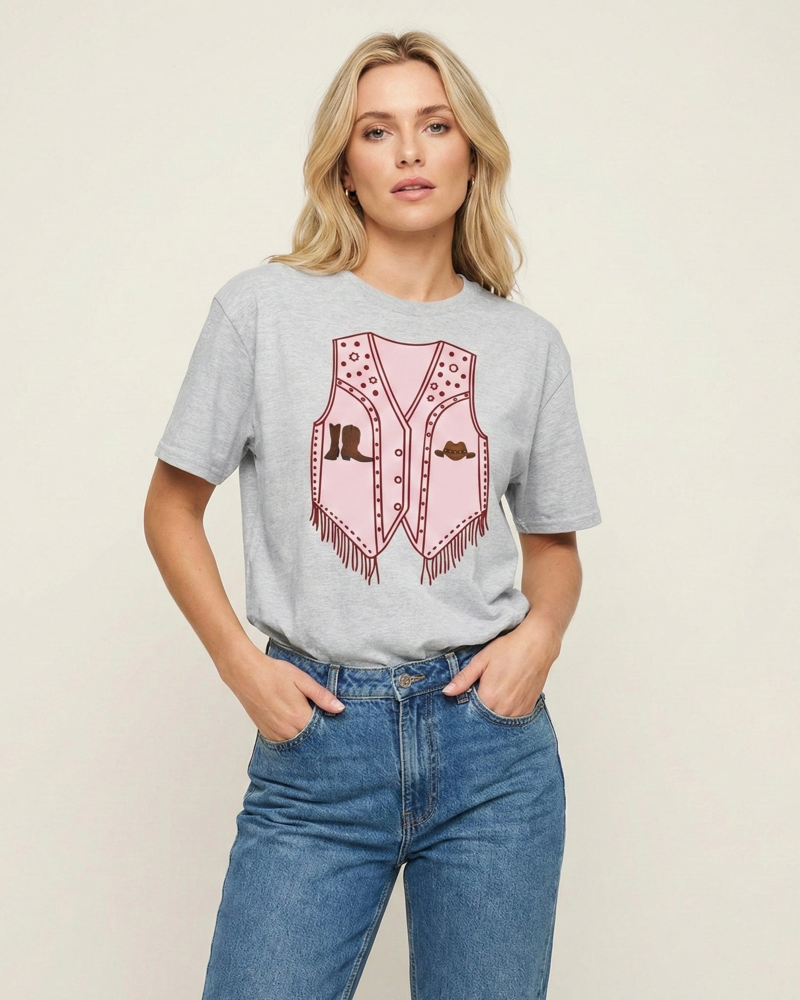 Cowgirl Vest Western T-Shirt - Heat Mess