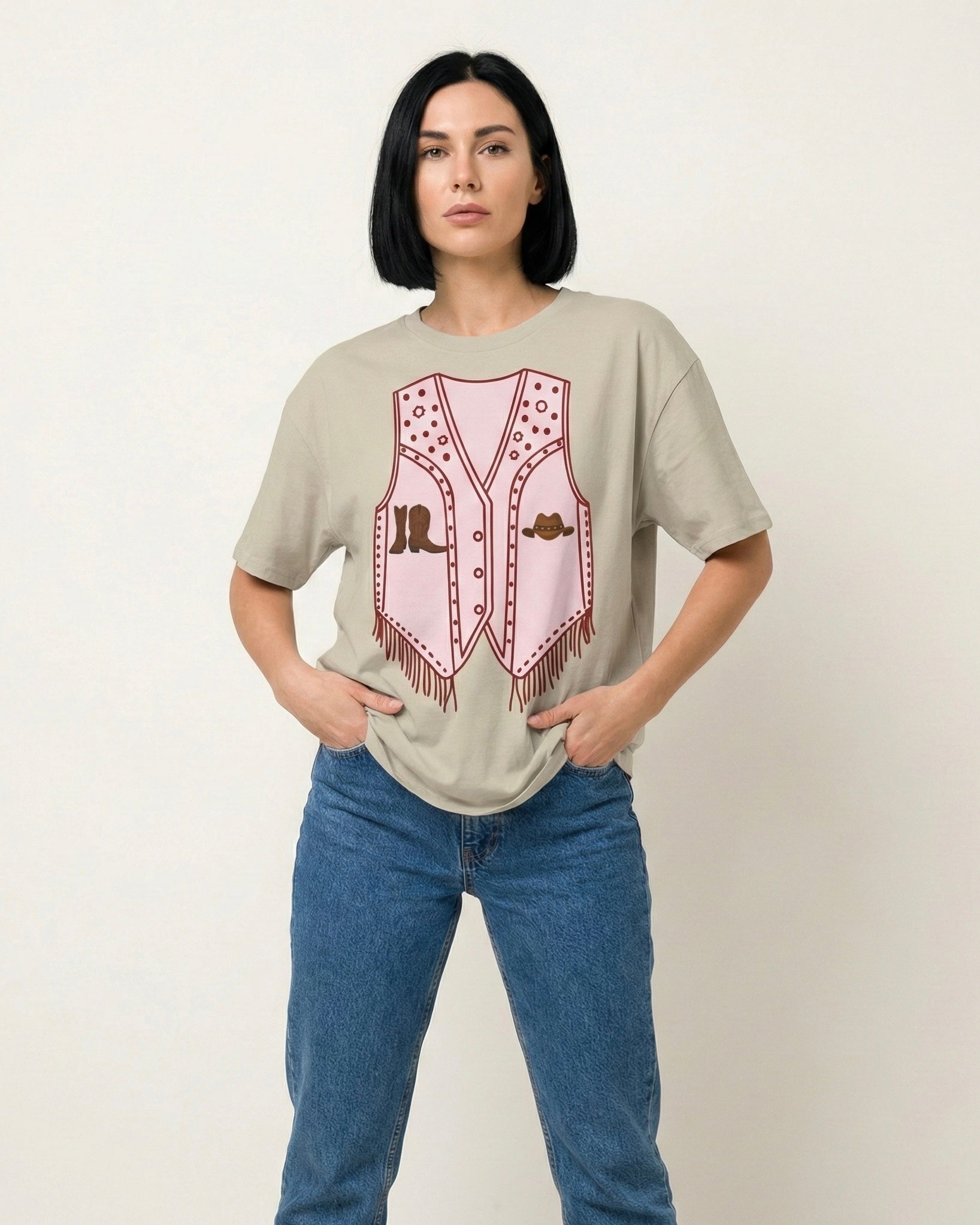 Cowgirl Vest Western T-Shirt - Heat Mess