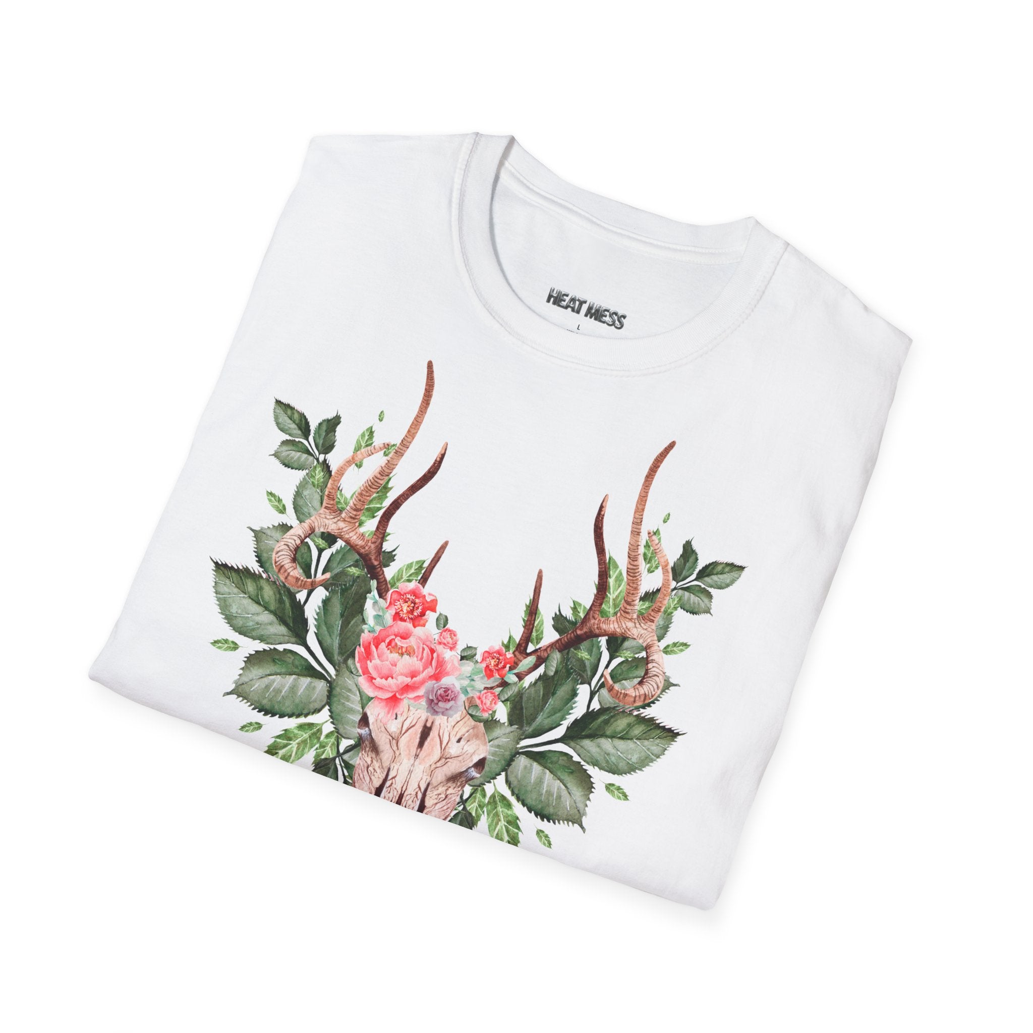 Floral Deer "Fragile" T‑Shirt - Heat Mess