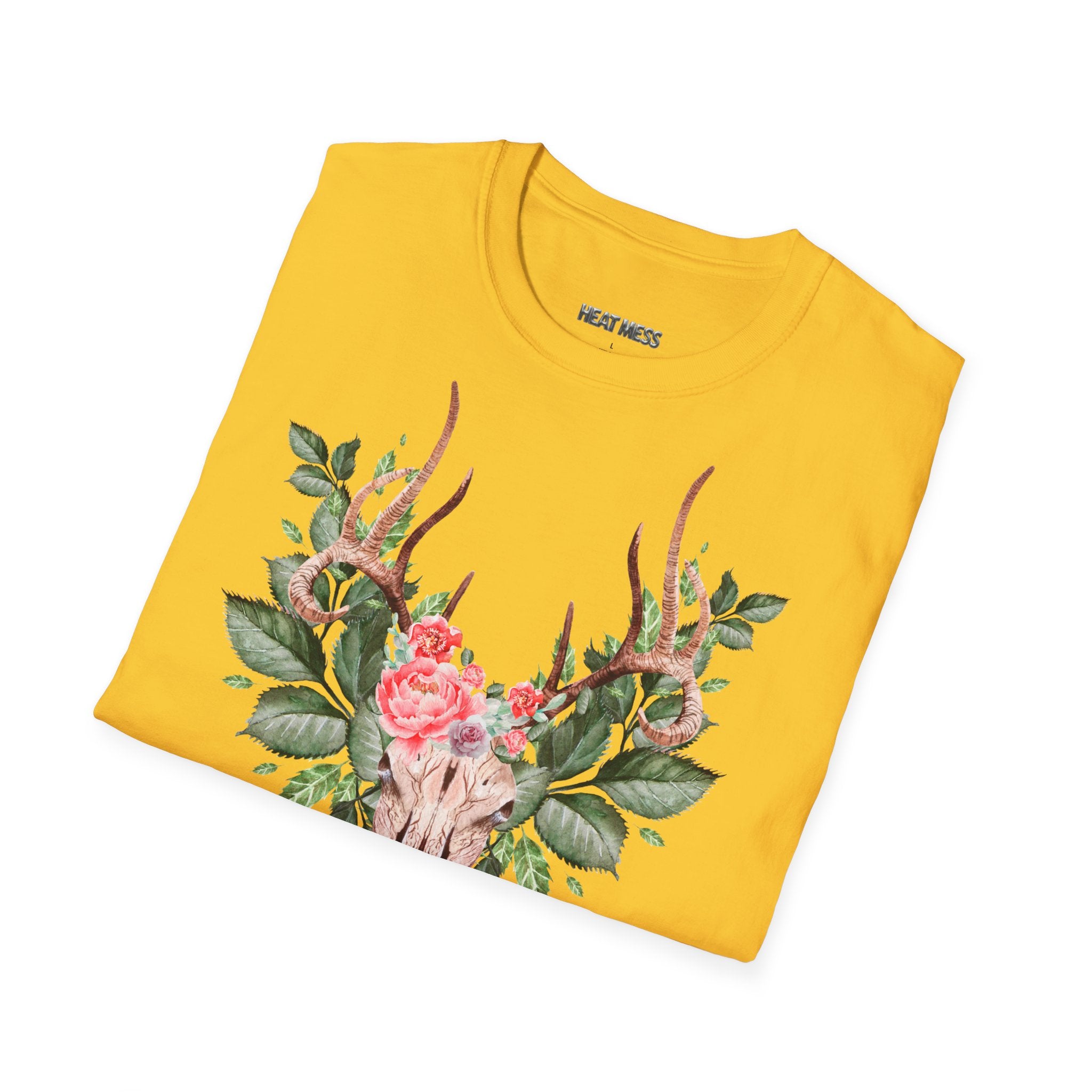Floral Deer "Fragile" T‑Shirt - Heat Mess