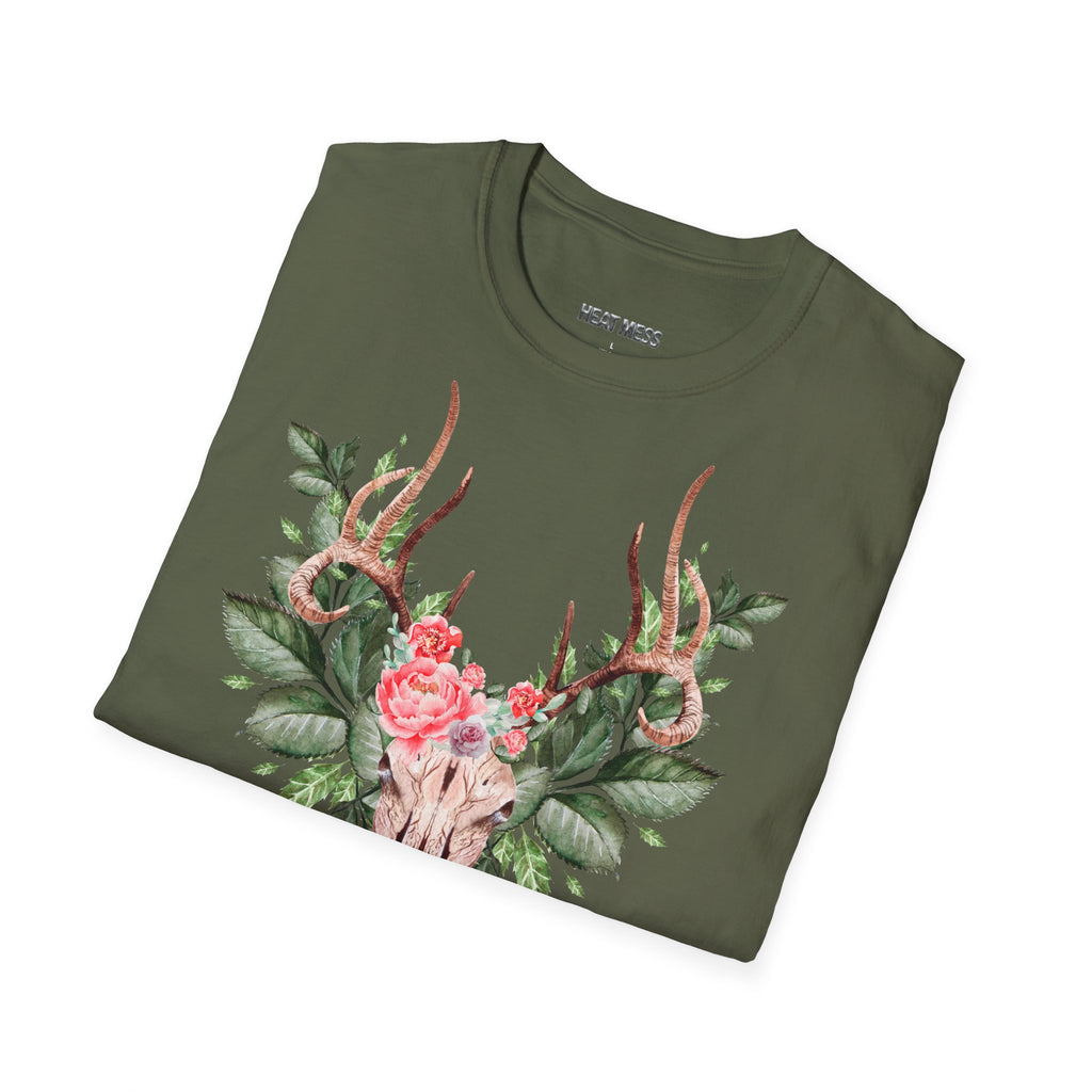 Floral Deer "Fragile" T‑Shirt - Heat Mess