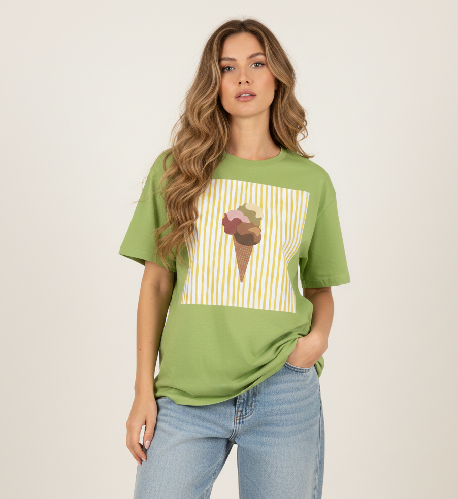 Ice Cream Cone Graphic T-Shirt - Heat Mess