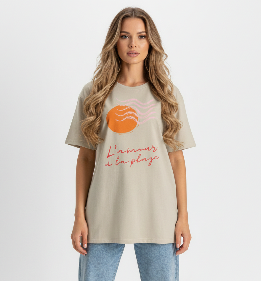 "L'amour à la plage" Sunset T-Shirt - Heat Mess