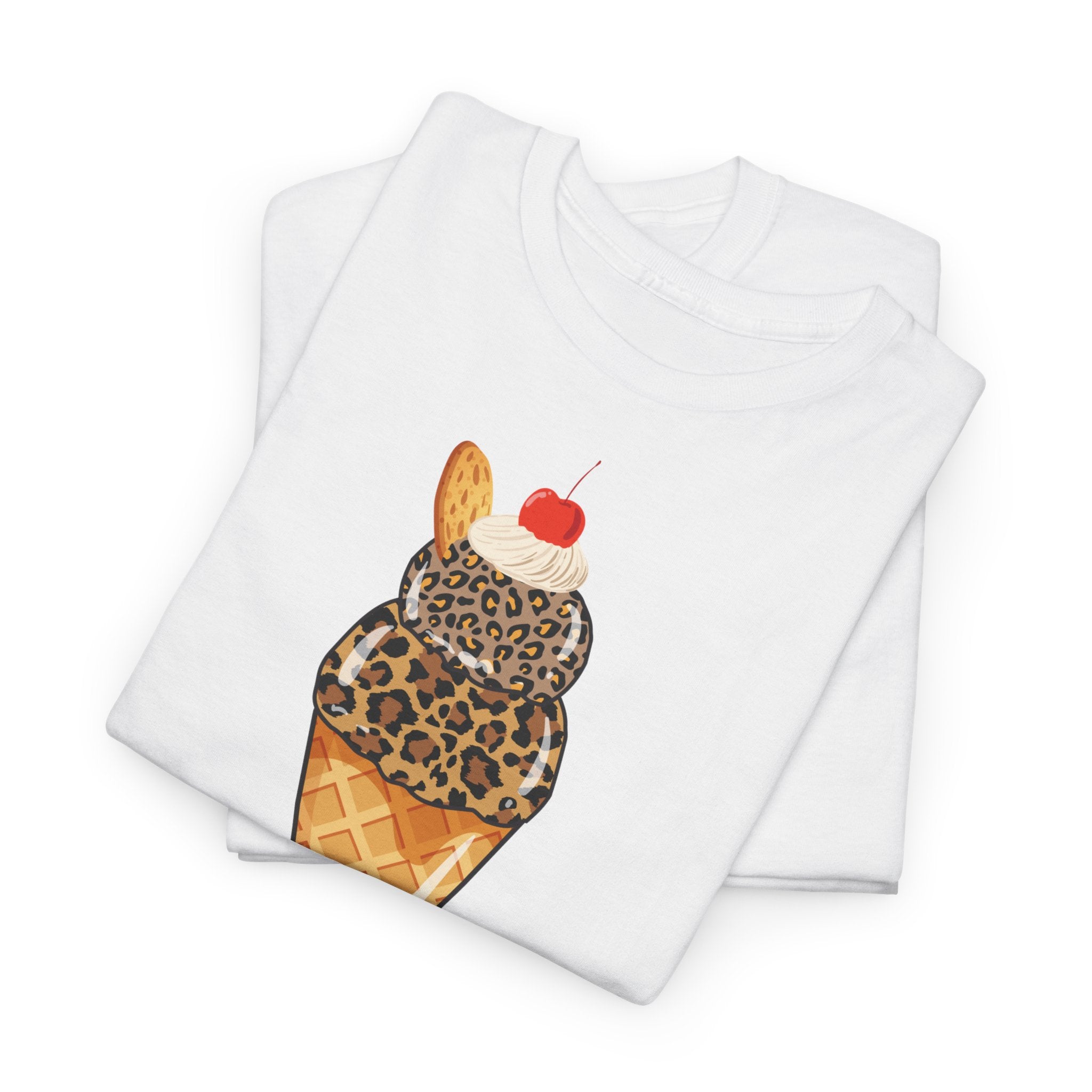 Leopard Scoop Ice Cream Tee T-Shirt - Heat Mess