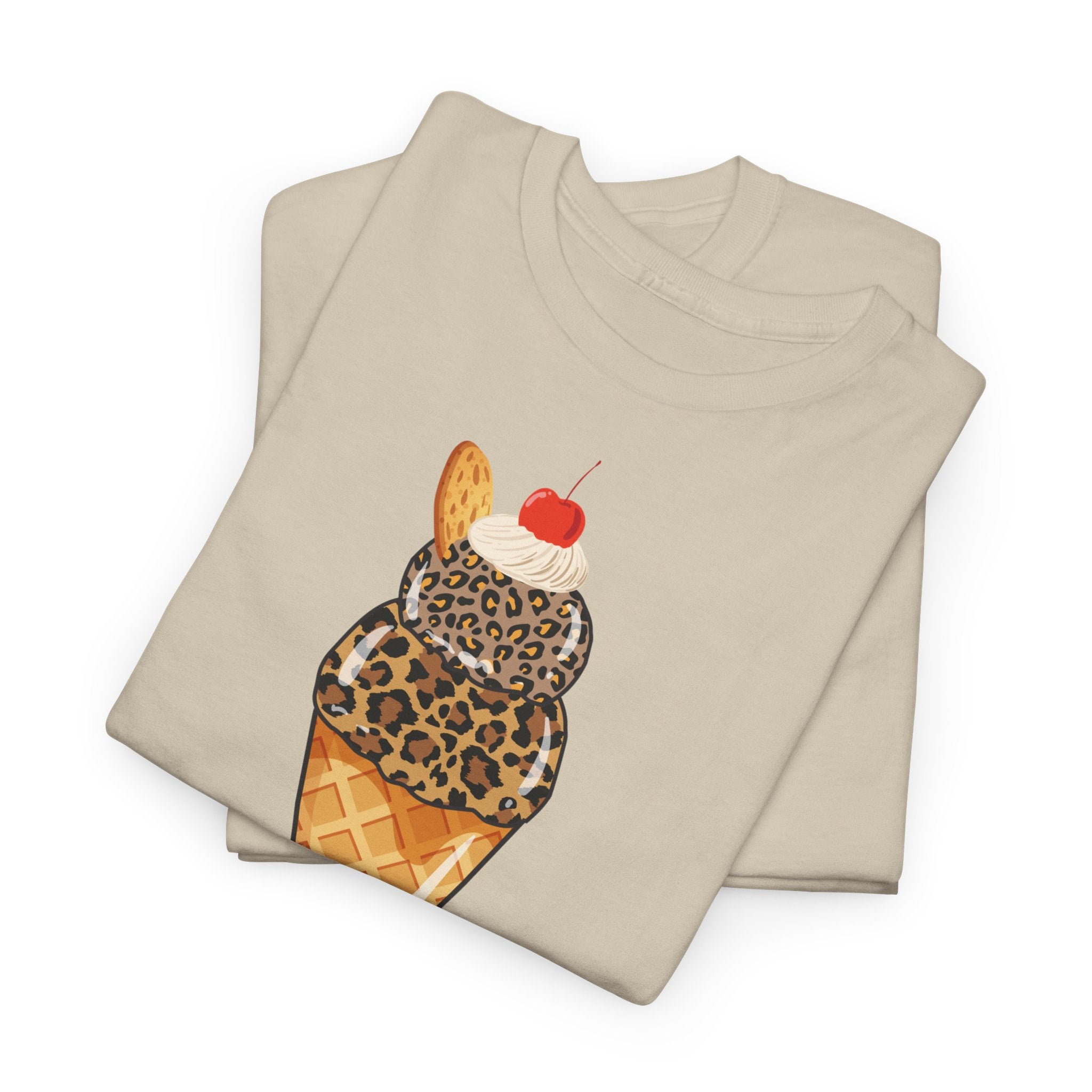 Leopard Scoop Ice Cream Tee T-Shirt - Heat Mess