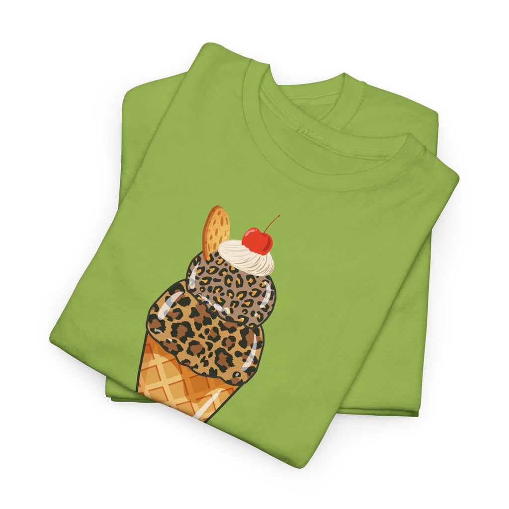 Leopard Scoop Ice Cream Tee T-Shirt - Heat Mess