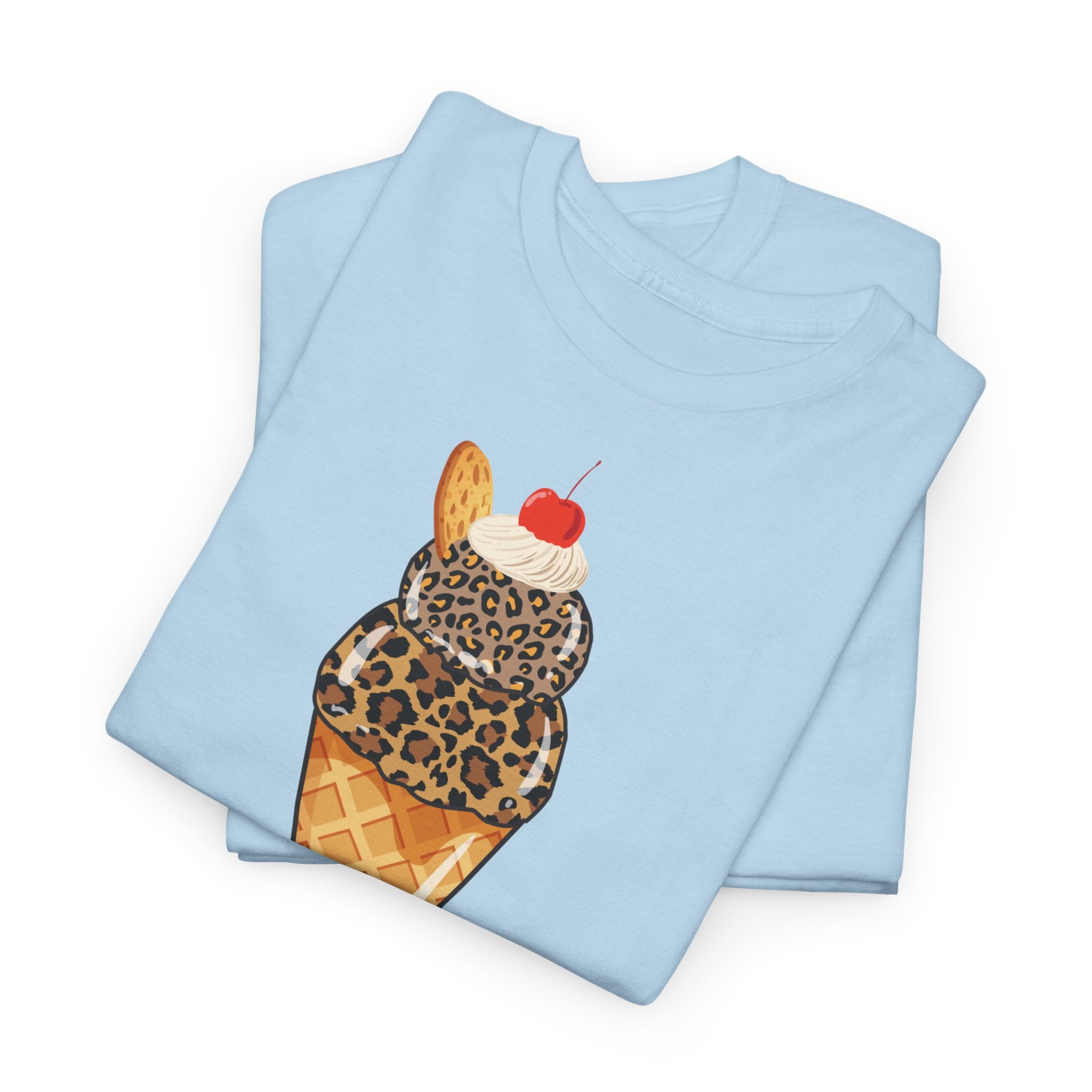 Leopard Scoop Ice Cream Tee T-Shirt - Heat Mess