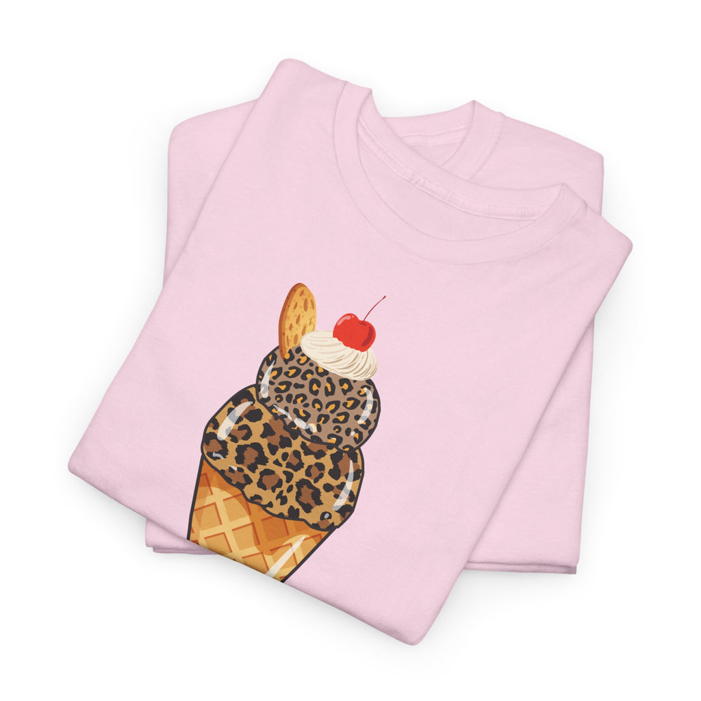 Leopard Scoop Ice Cream Tee T-Shirt - Heat Mess