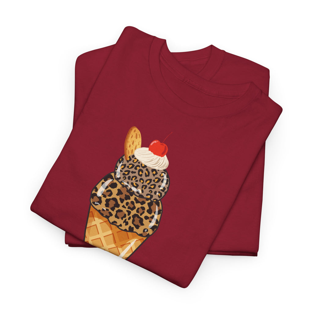 Leopard Scoop Ice Cream Tee T-Shirt - Heat Mess