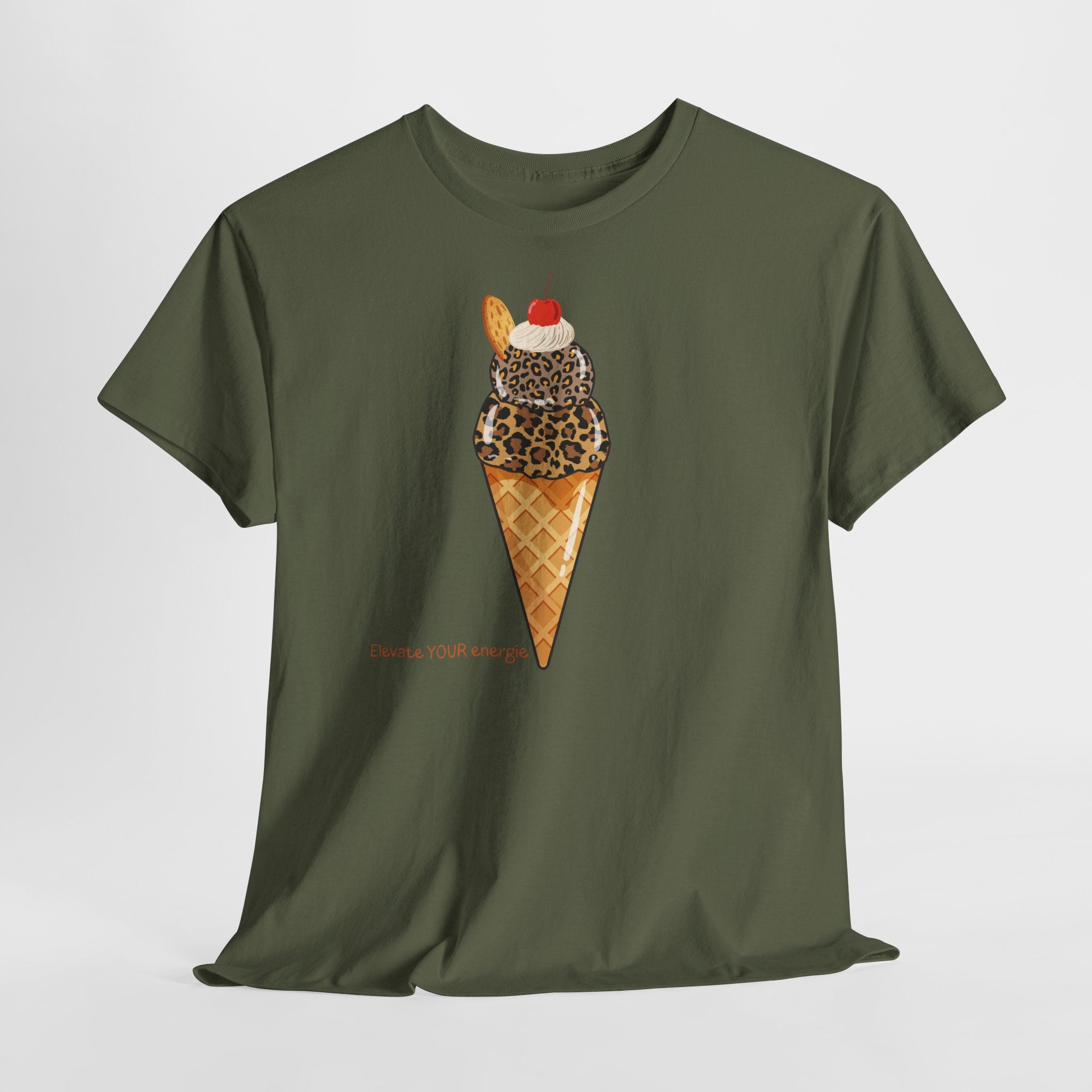 Leopard Scoop Ice Cream Tee T-Shirt - Heat Mess