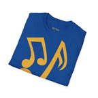 Music Notes Graphic T‑Shirt — Yellow Note Design, Casual Band & Music Lover Tee - Heat Mess