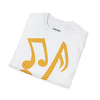 Music Notes Graphic T‑Shirt — Yellow Note Design, Casual Band & Music Lover Tee - Heat Mess