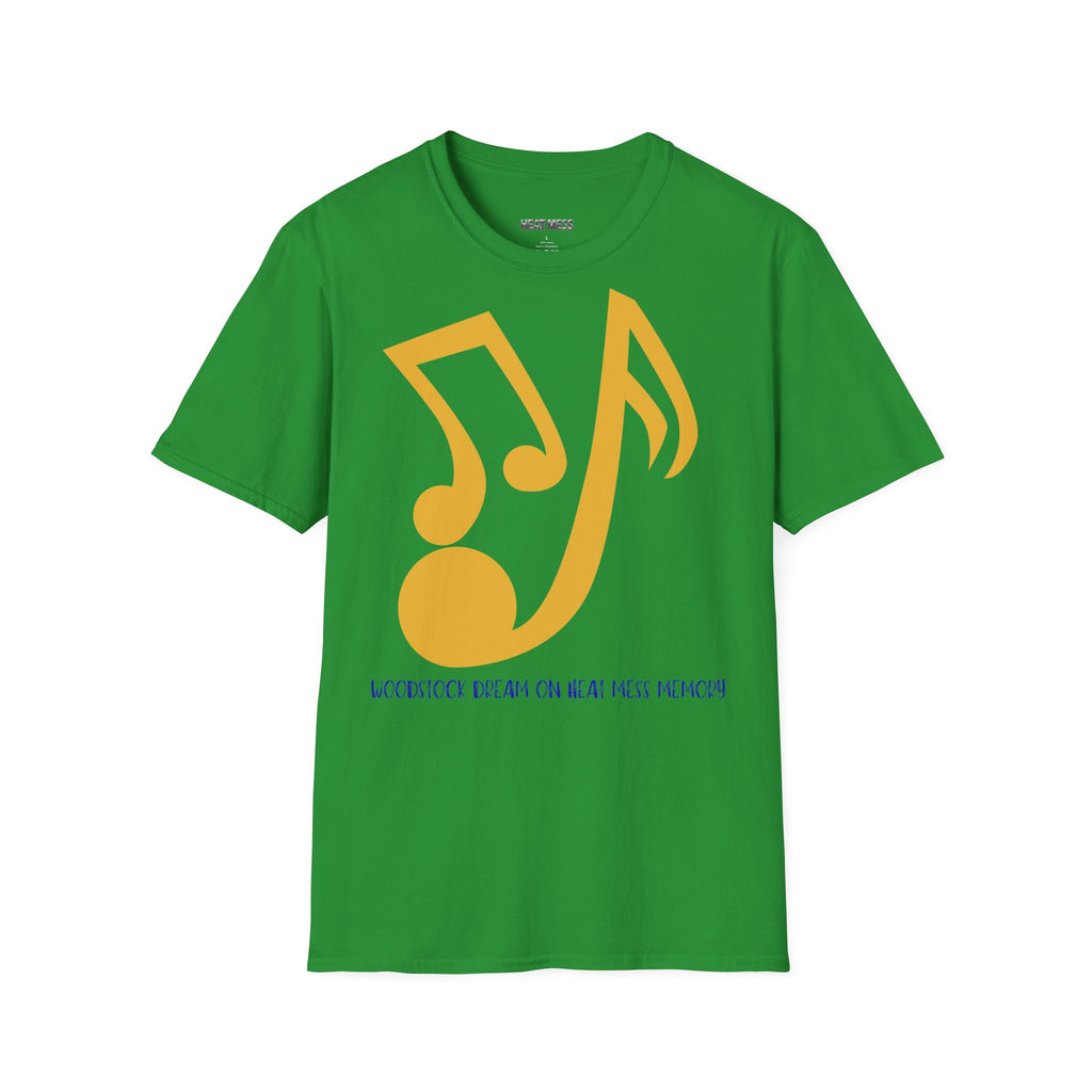 Music Notes Graphic T‑Shirt — Yellow Note Design, Casual Band & Music Lover Tee - Heat Mess