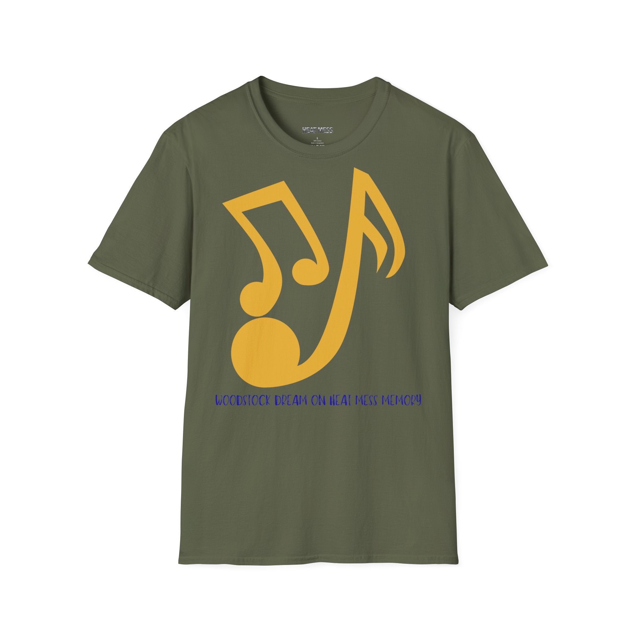 Music Notes Graphic T‑Shirt — Yellow Note Design, Casual Band & Music Lover Tee - Heat Mess