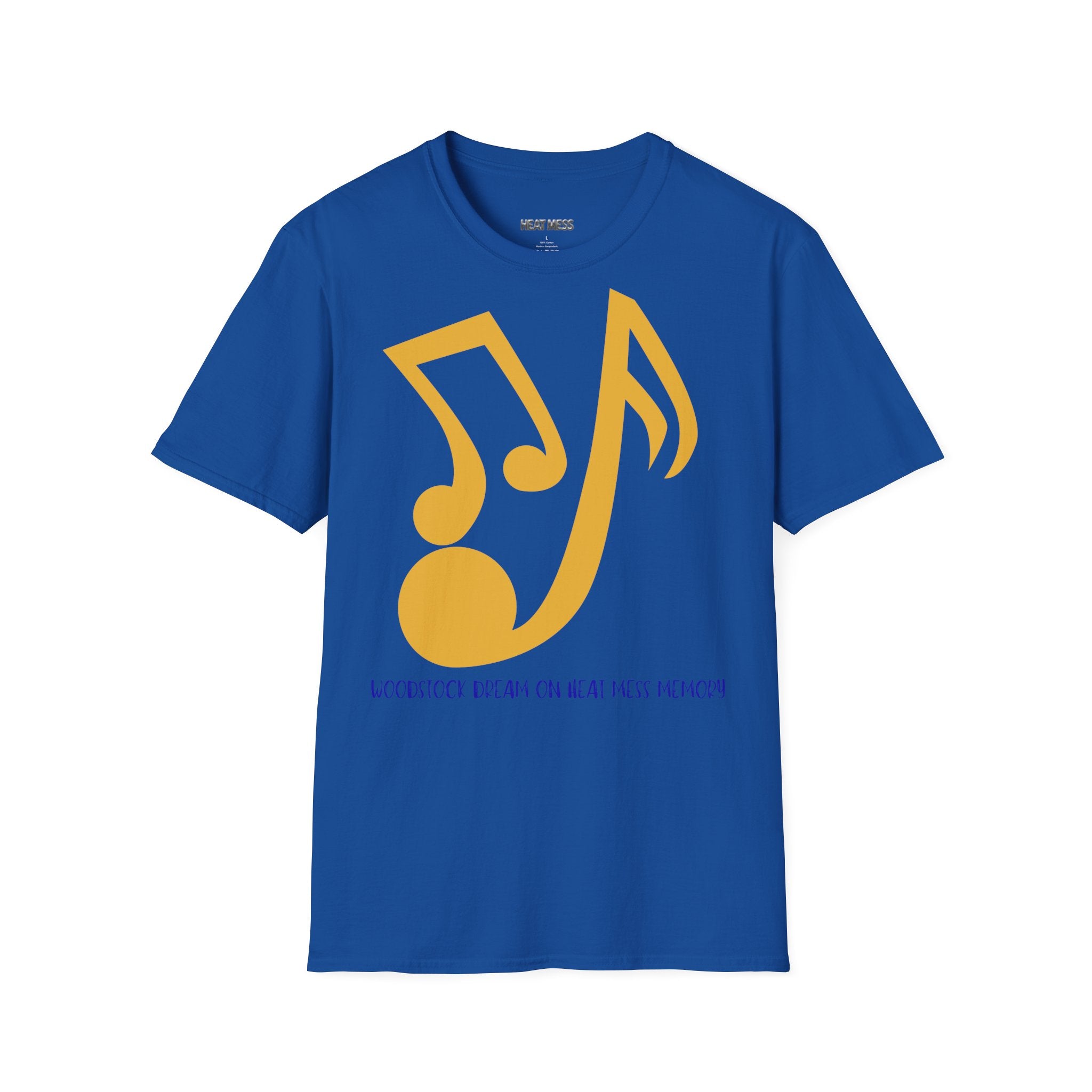 Music Notes Graphic T‑Shirt — Yellow Note Design, Casual Band & Music Lover Tee - Heat Mess
