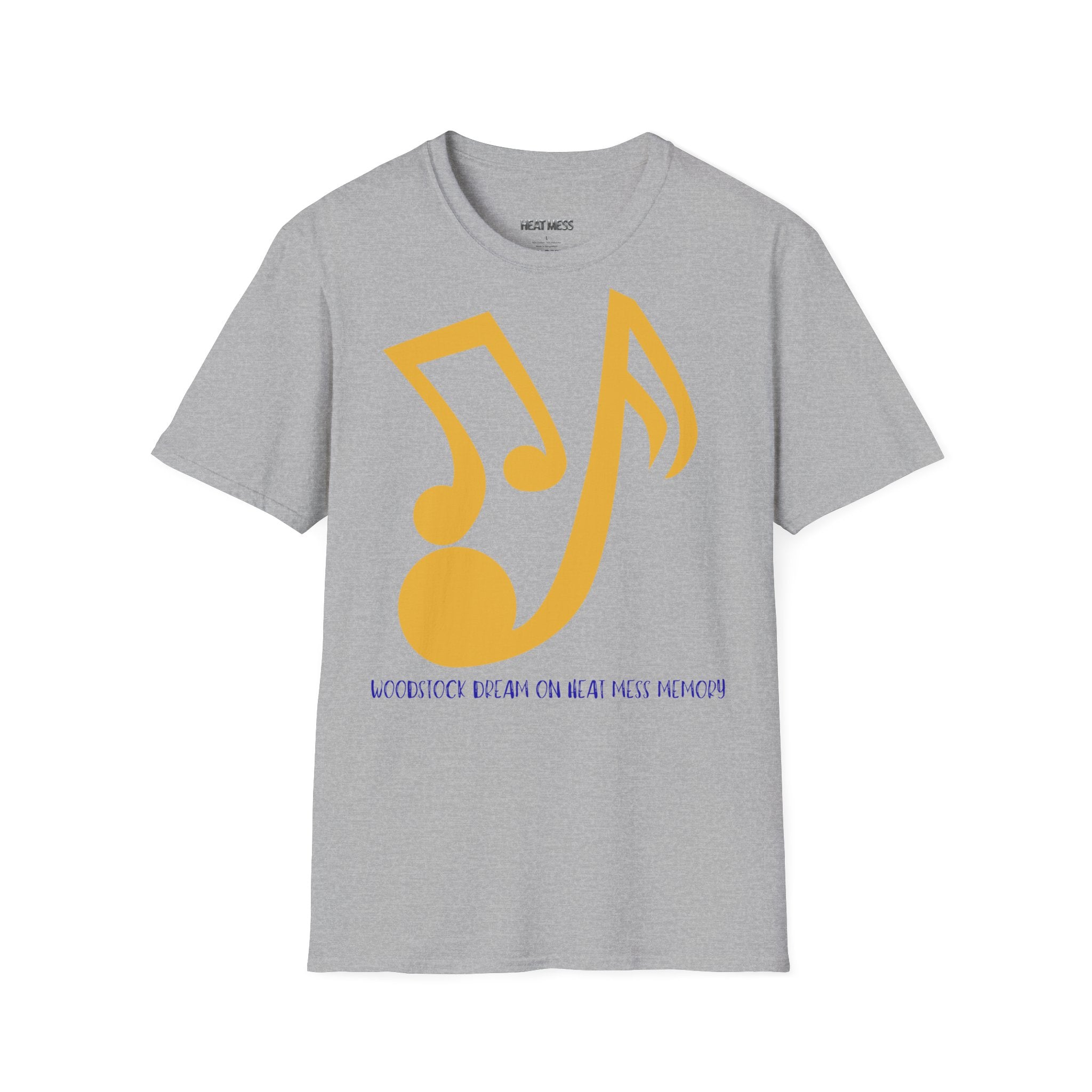 Music Notes Graphic T‑Shirt — Yellow Note Design, Casual Band & Music Lover Tee - Heat Mess