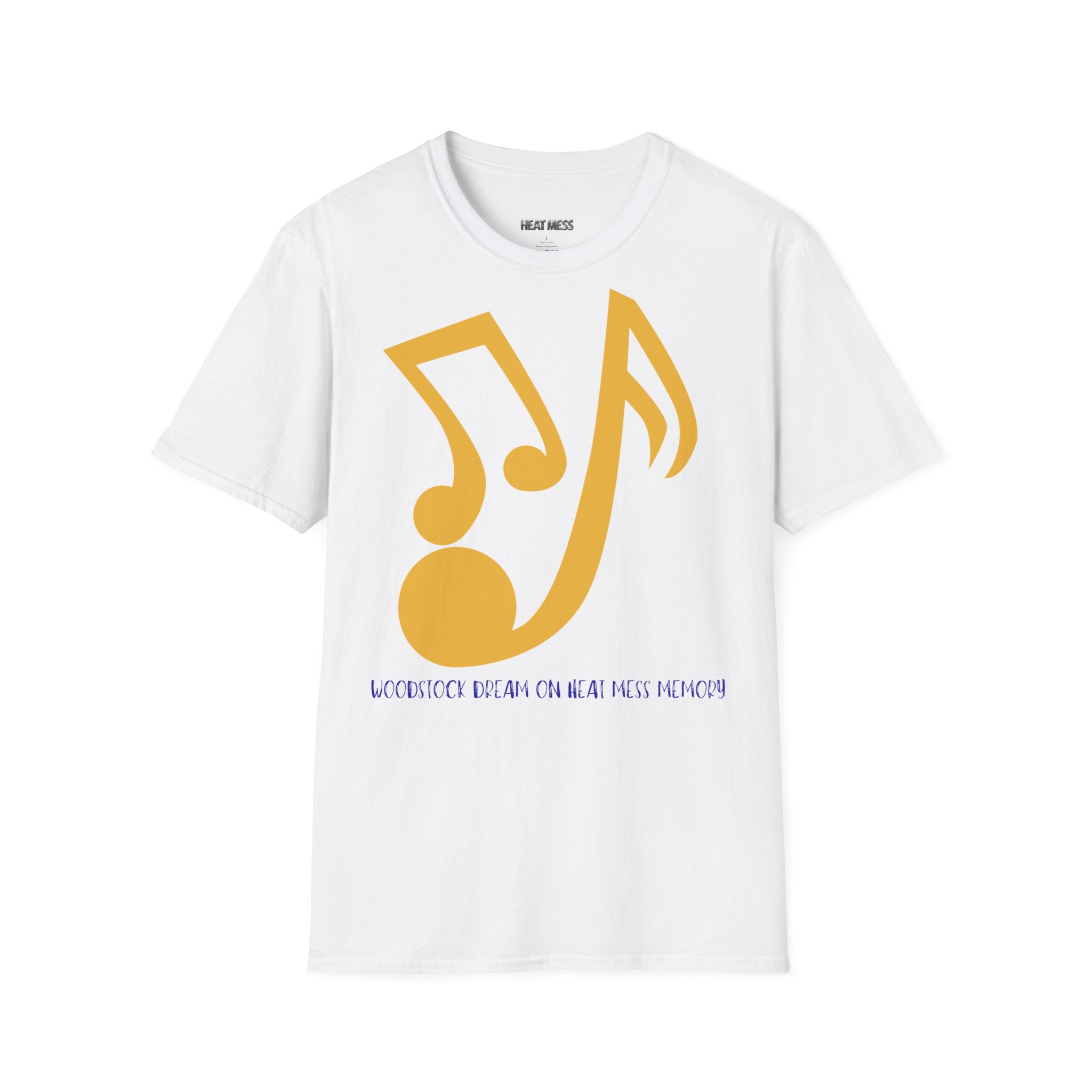 Music Notes Graphic T‑Shirt — Yellow Note Design, Casual Band & Music Lover Tee - Heat Mess