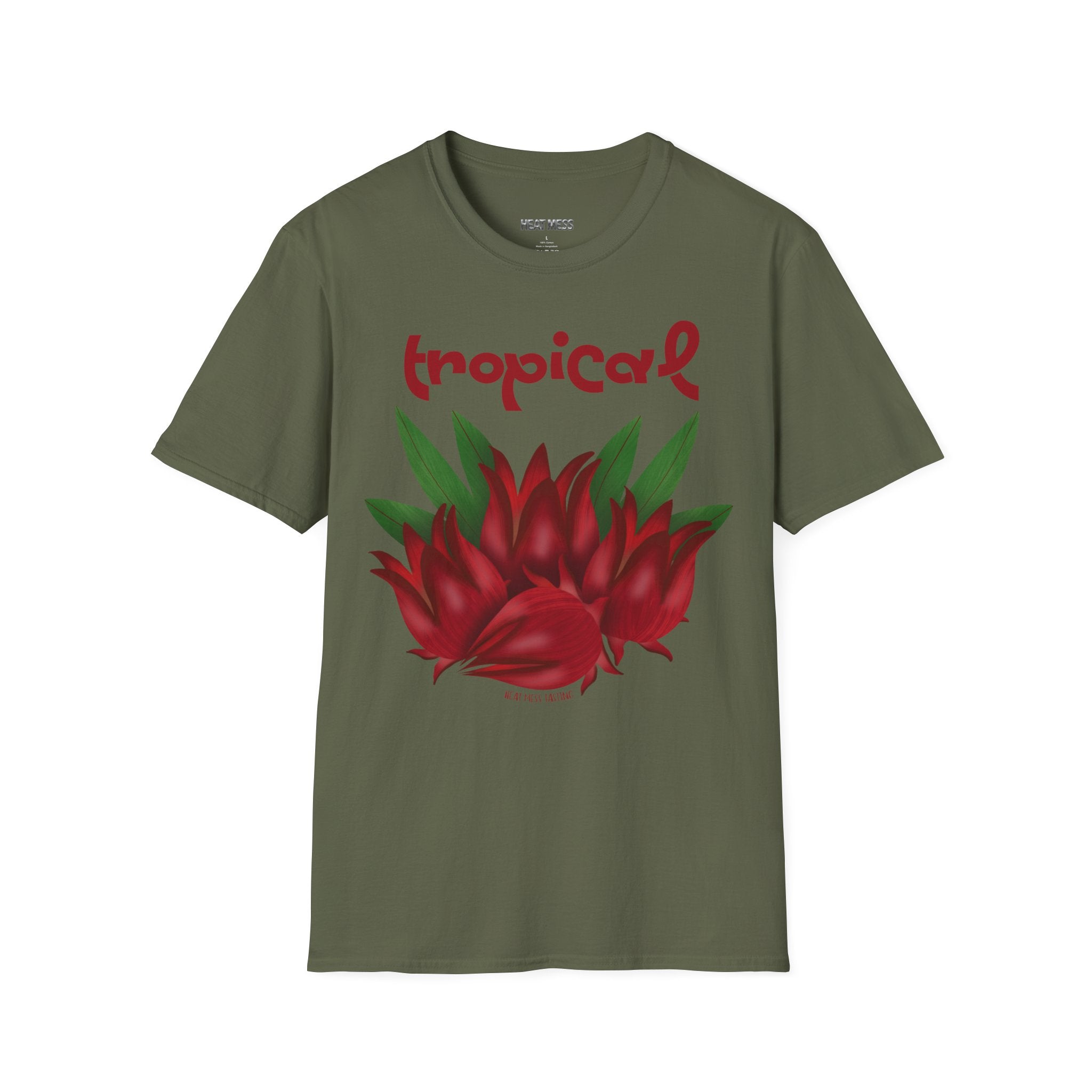 T-Shirt Tropical Red Floral - Heat Mess